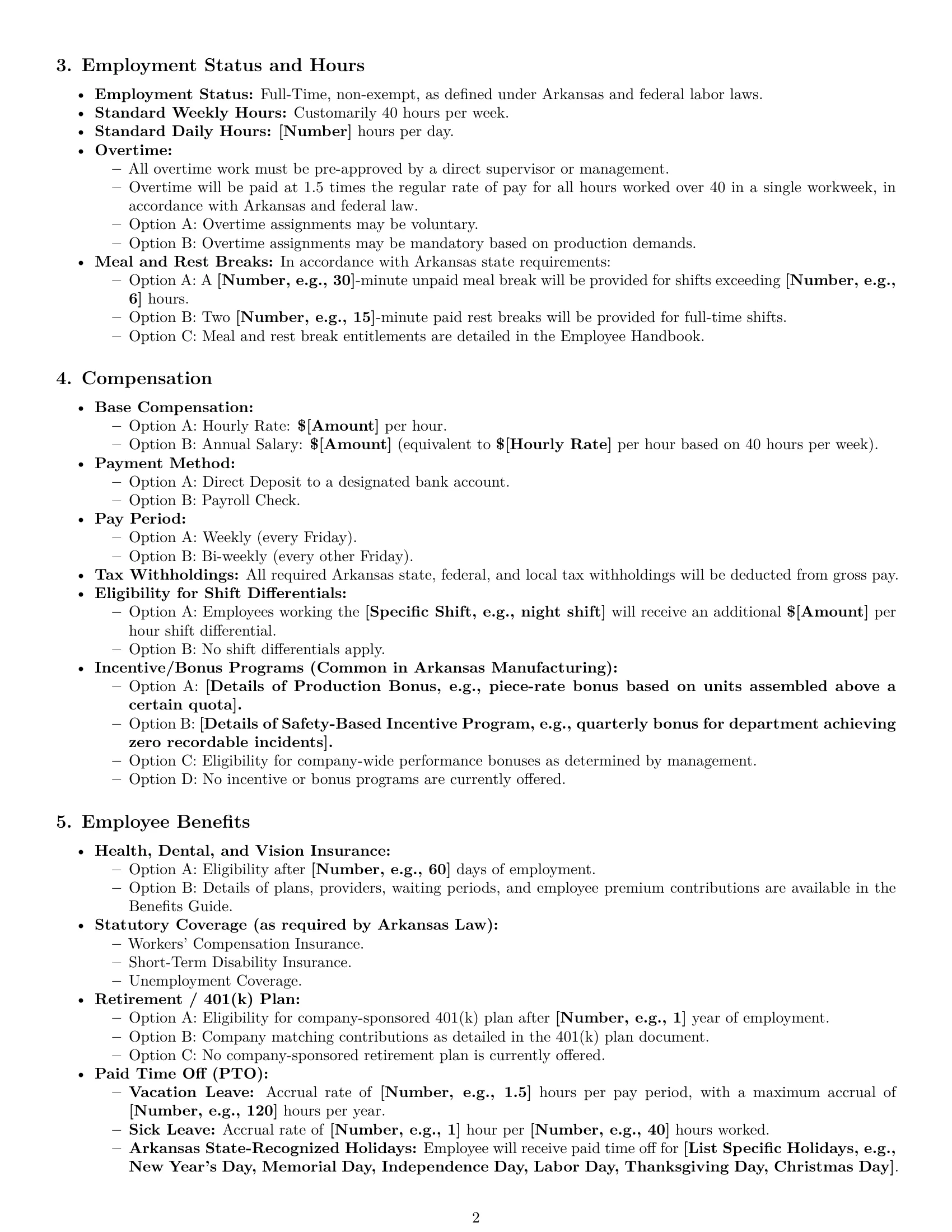 Preview page 2 of Pro Arkansas assembler employment contract template