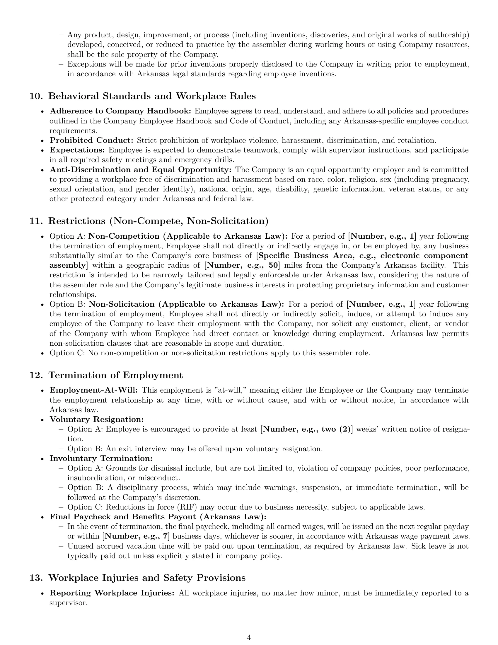 Preview page 4 of Pro Arkansas assembler employment contract template
