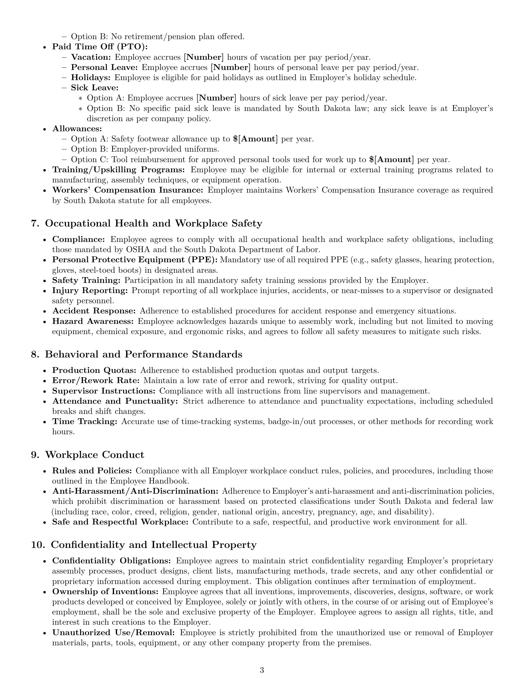 Preview page 3 of Pro South Dakota assembler employment contract template