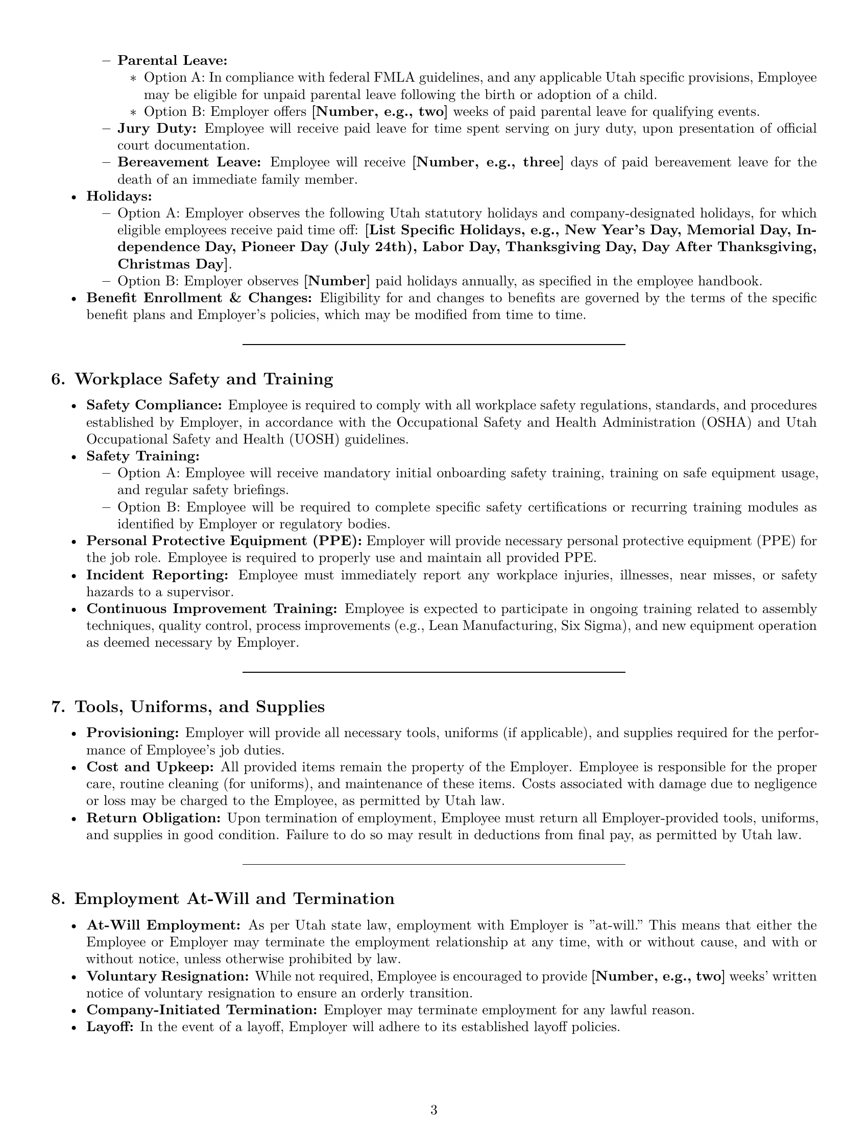 Preview page 3 of Pro Utah assembler employment contract template