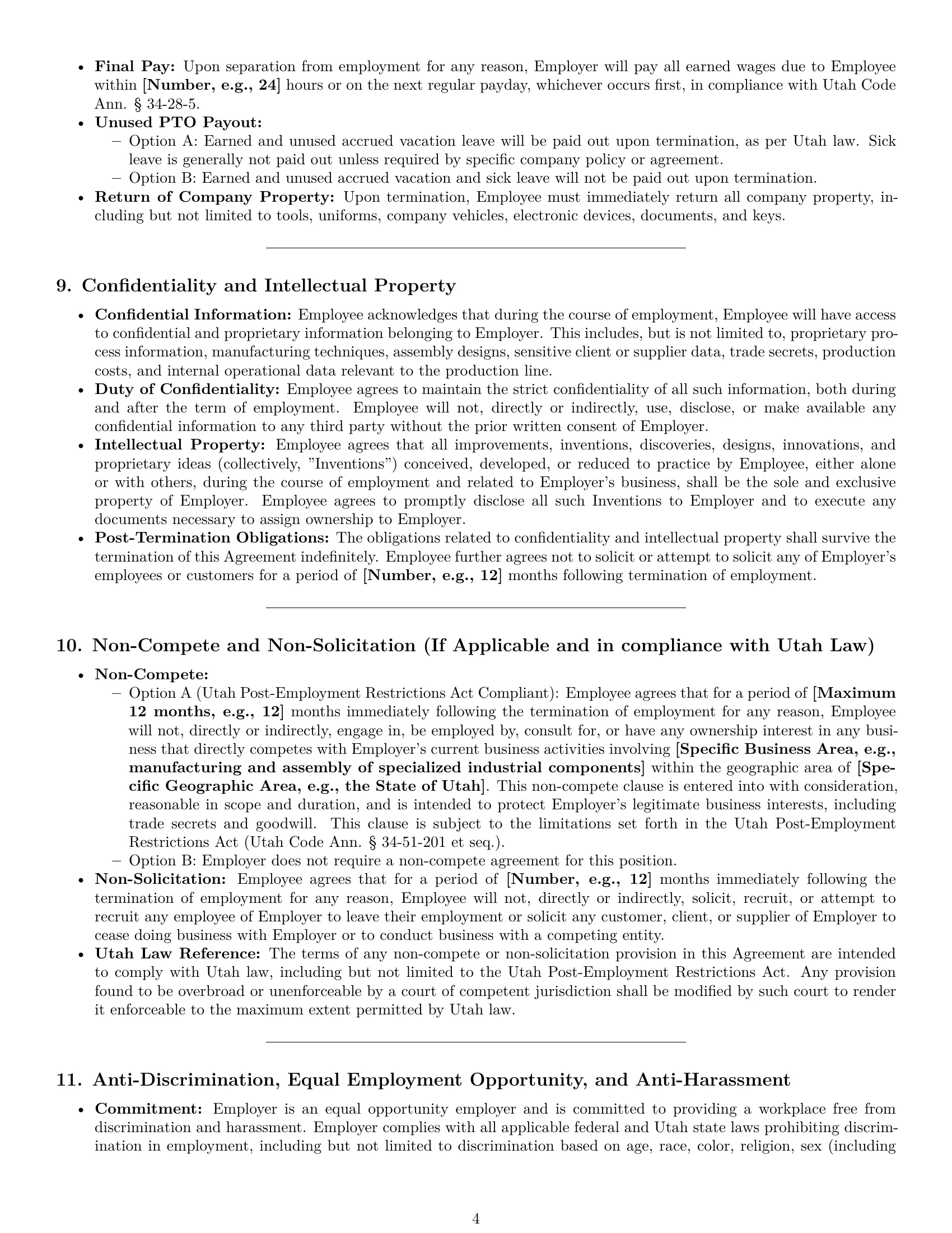 Preview page 4 of Pro Utah assembler employment contract template