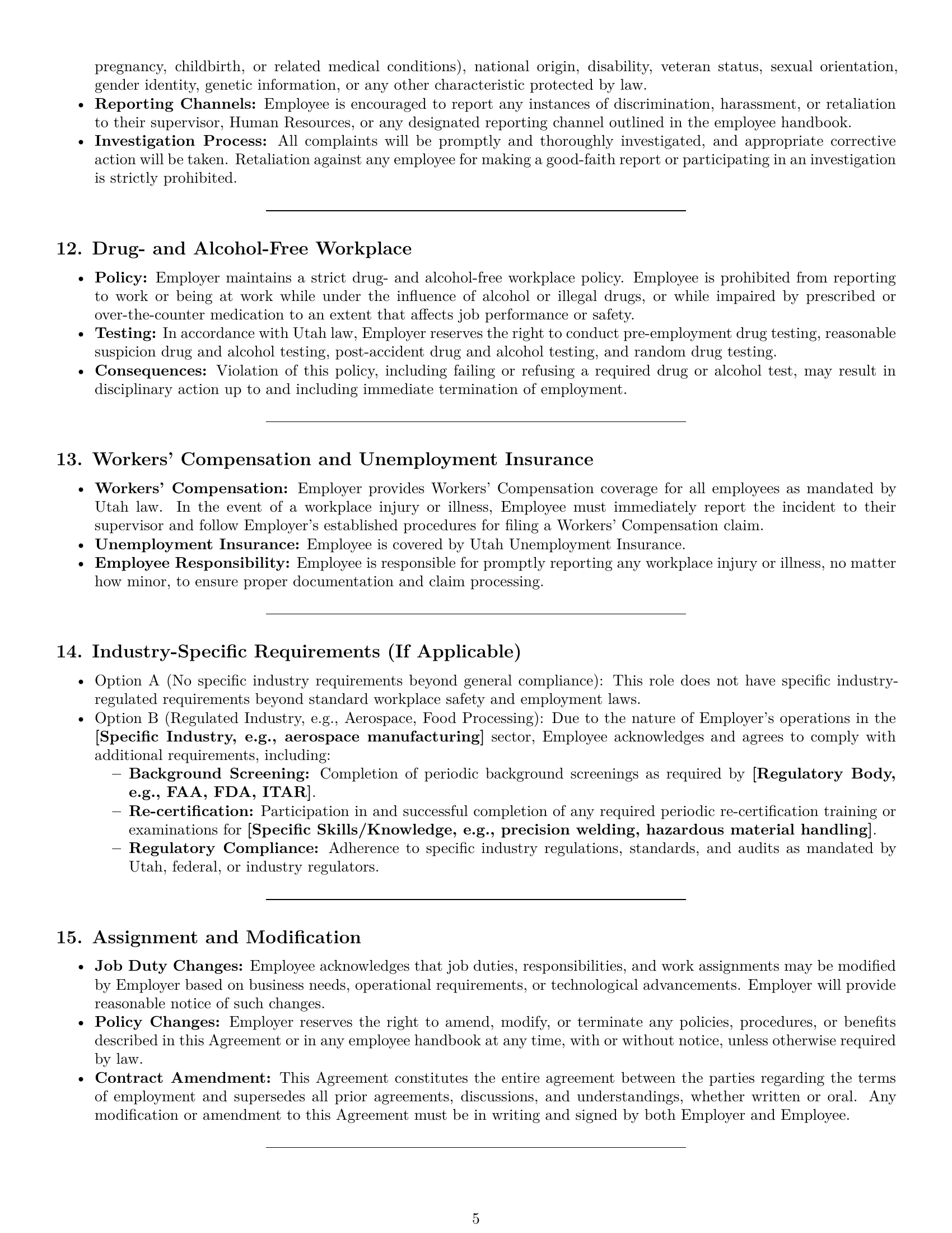 Preview page 5 of Pro Utah assembler employment contract template