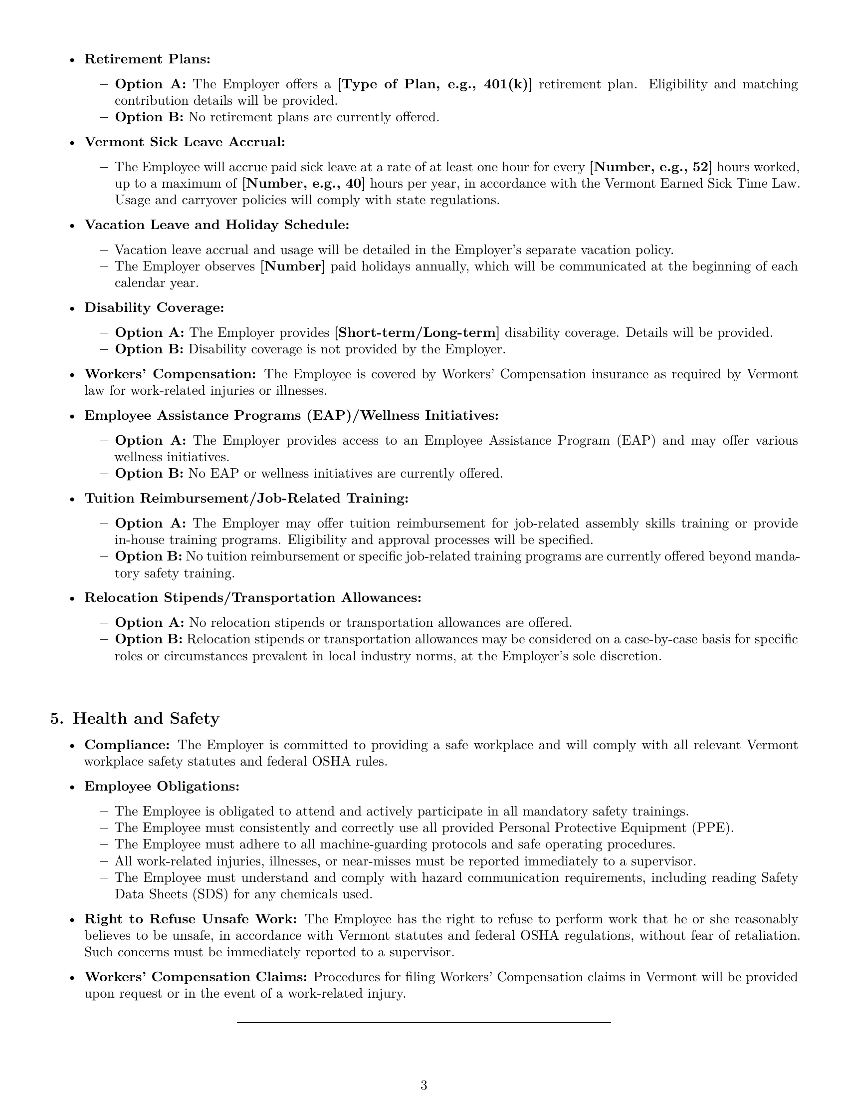 Preview page 3 of Pro Vermont assembler employment contract template
