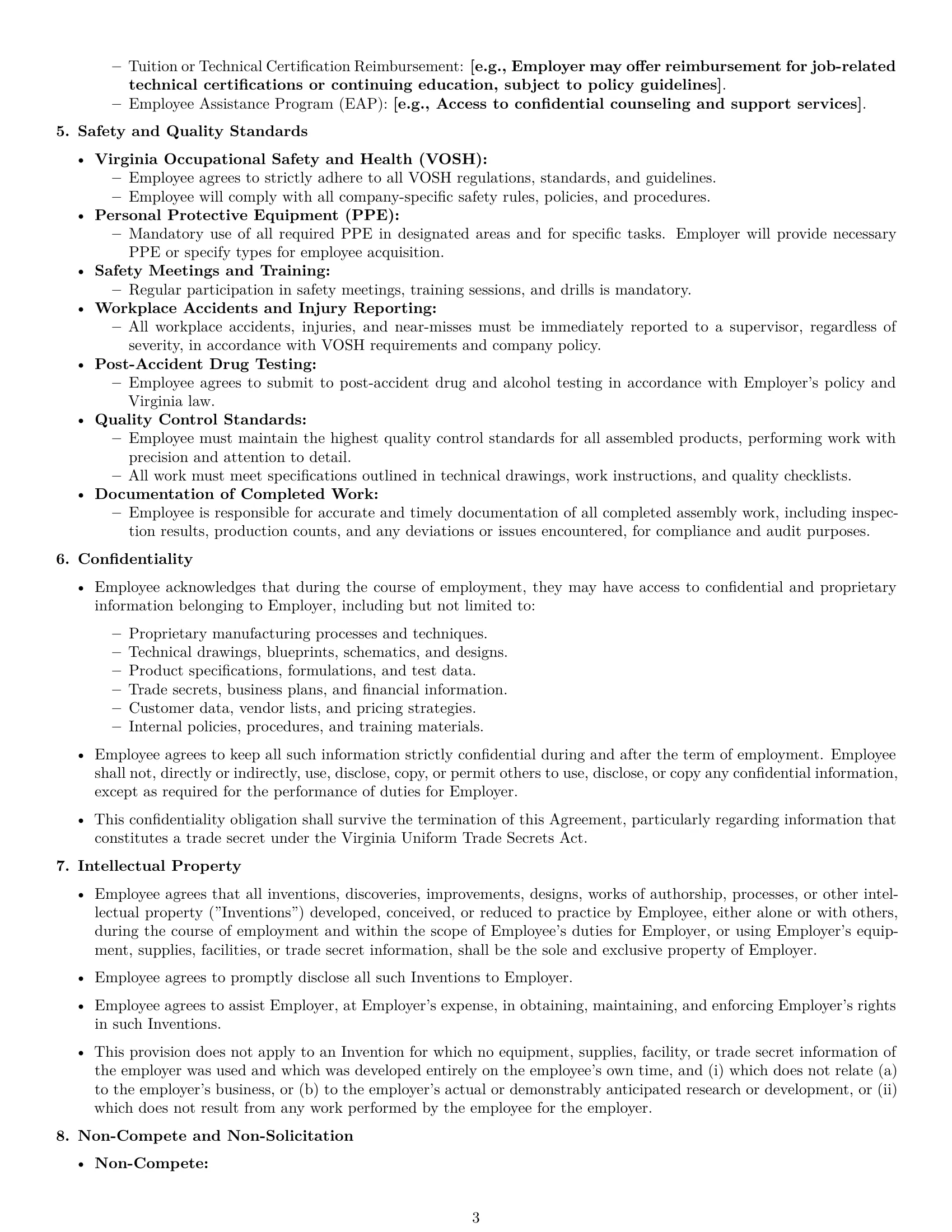 Preview page 3 of Pro Virginia assembler employment contract template