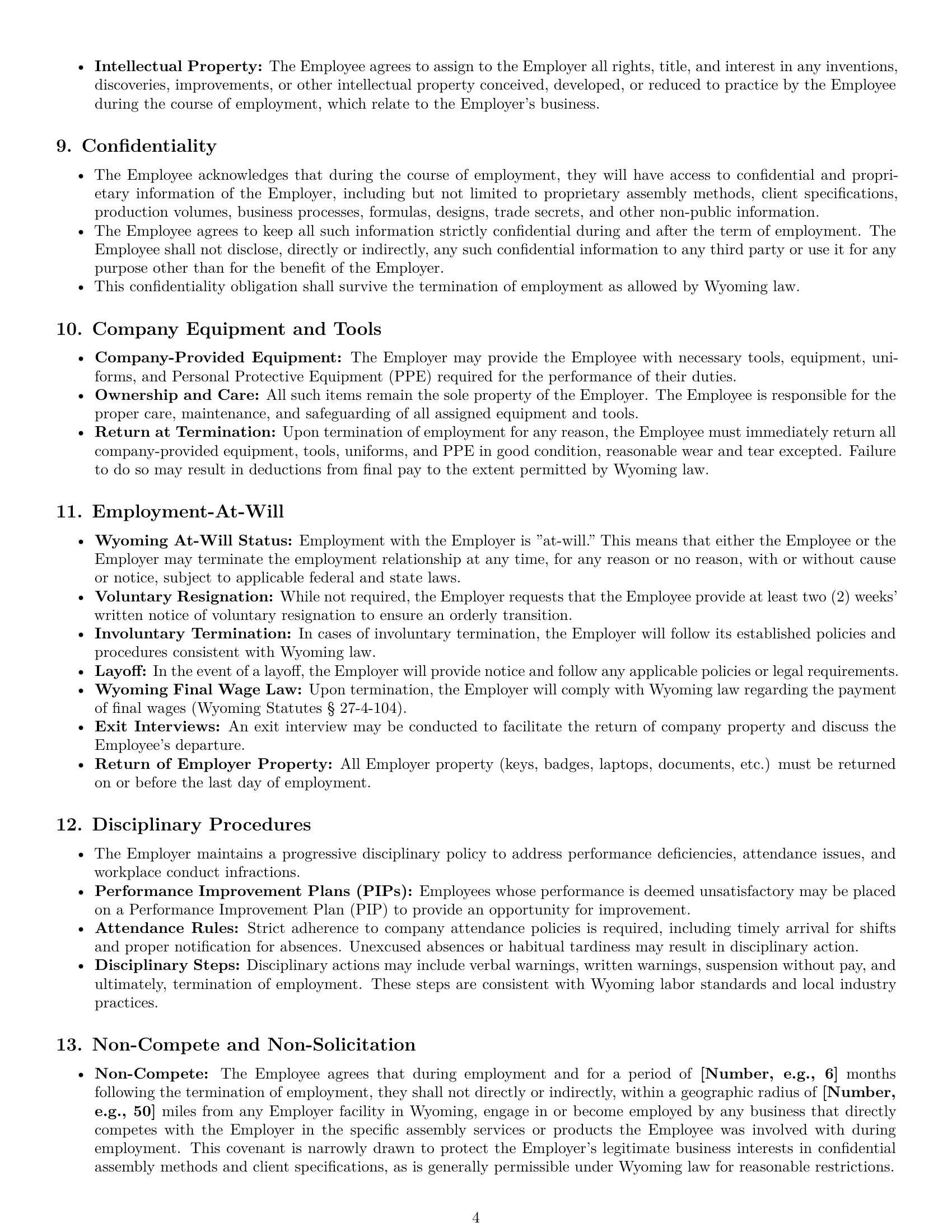 Preview page 4 of Pro Wyoming assembler employment contract template