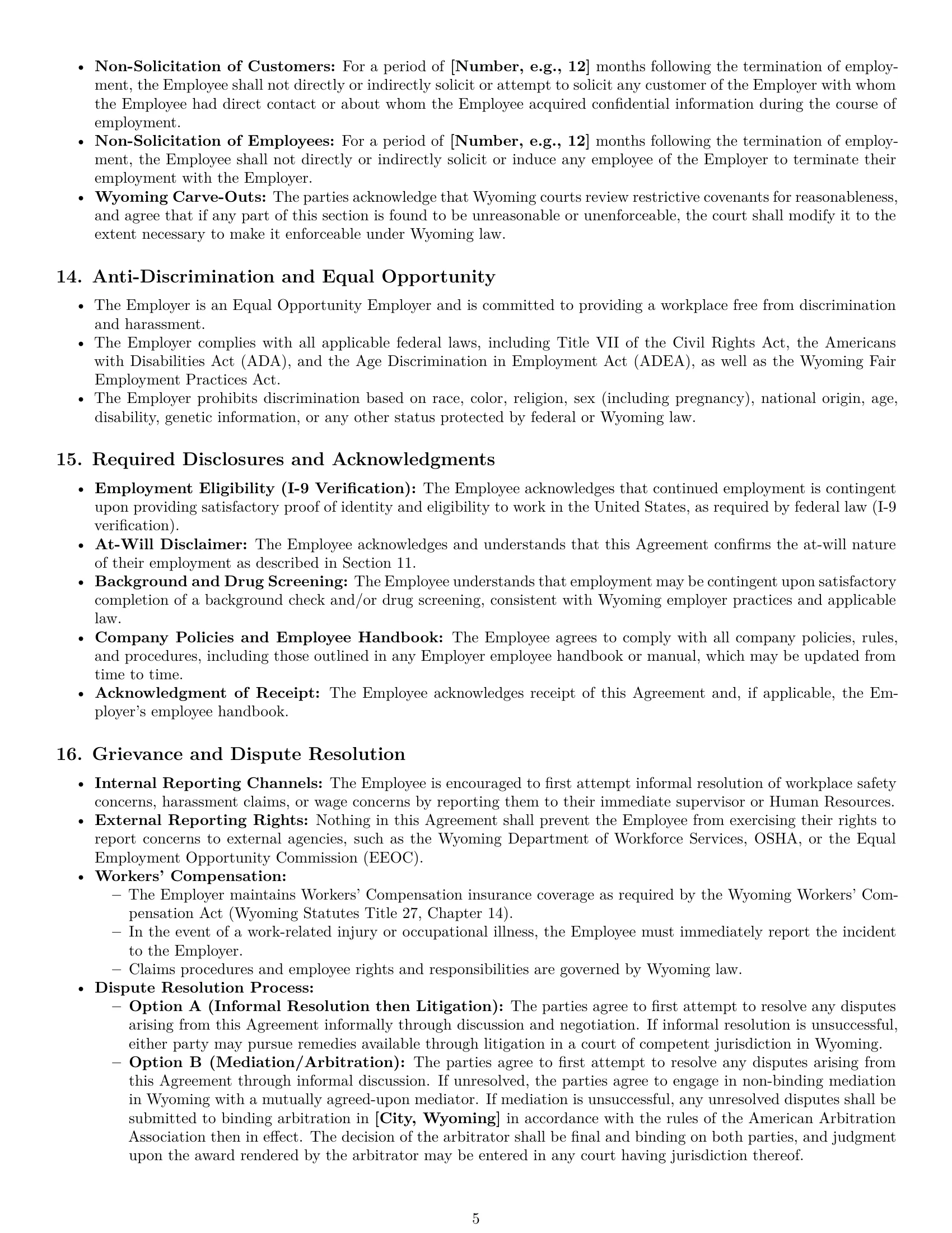 Preview page 5 of Pro Wyoming assembler employment contract template