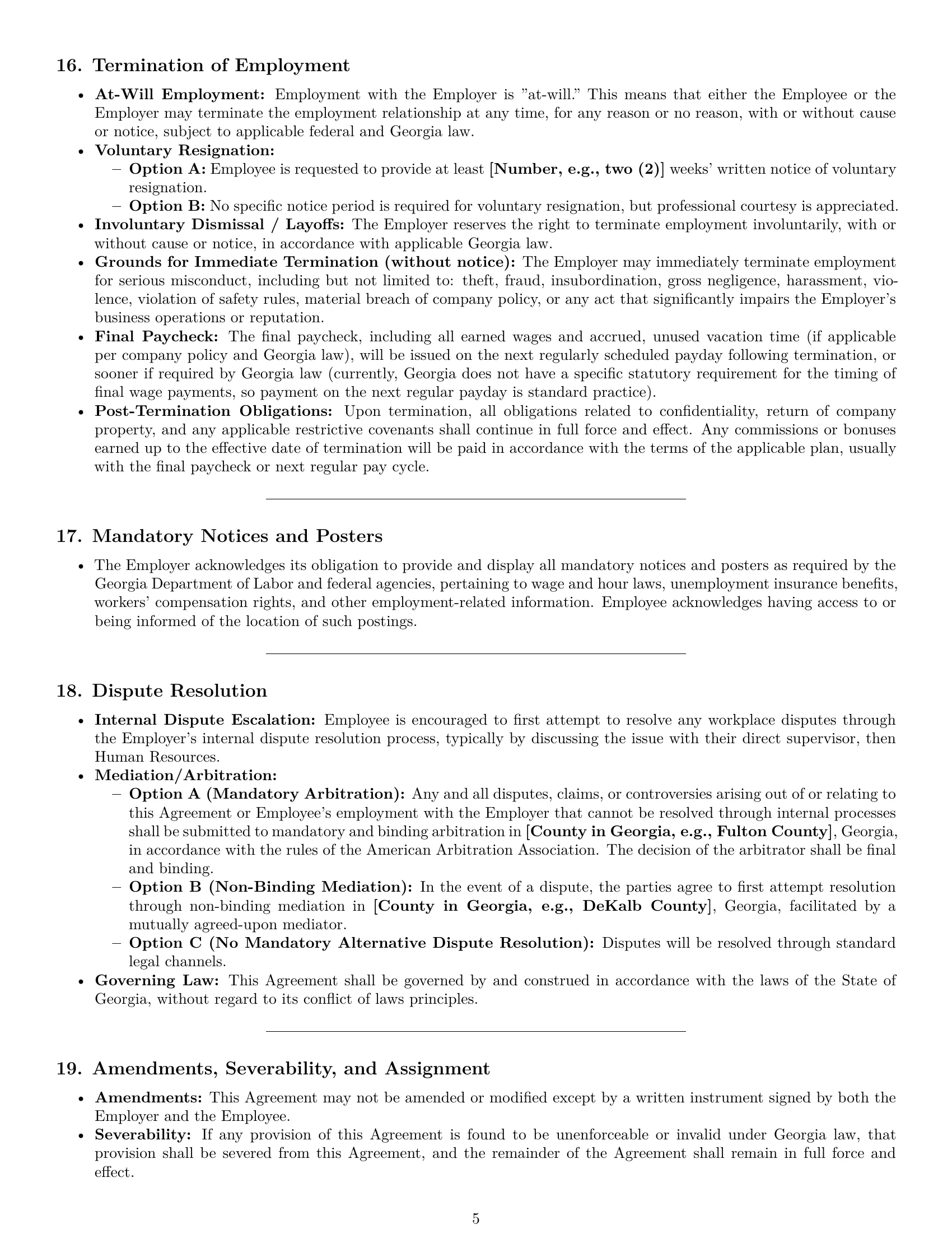 Preview page 5 of Pro Georgia retail sales associate employment contract template