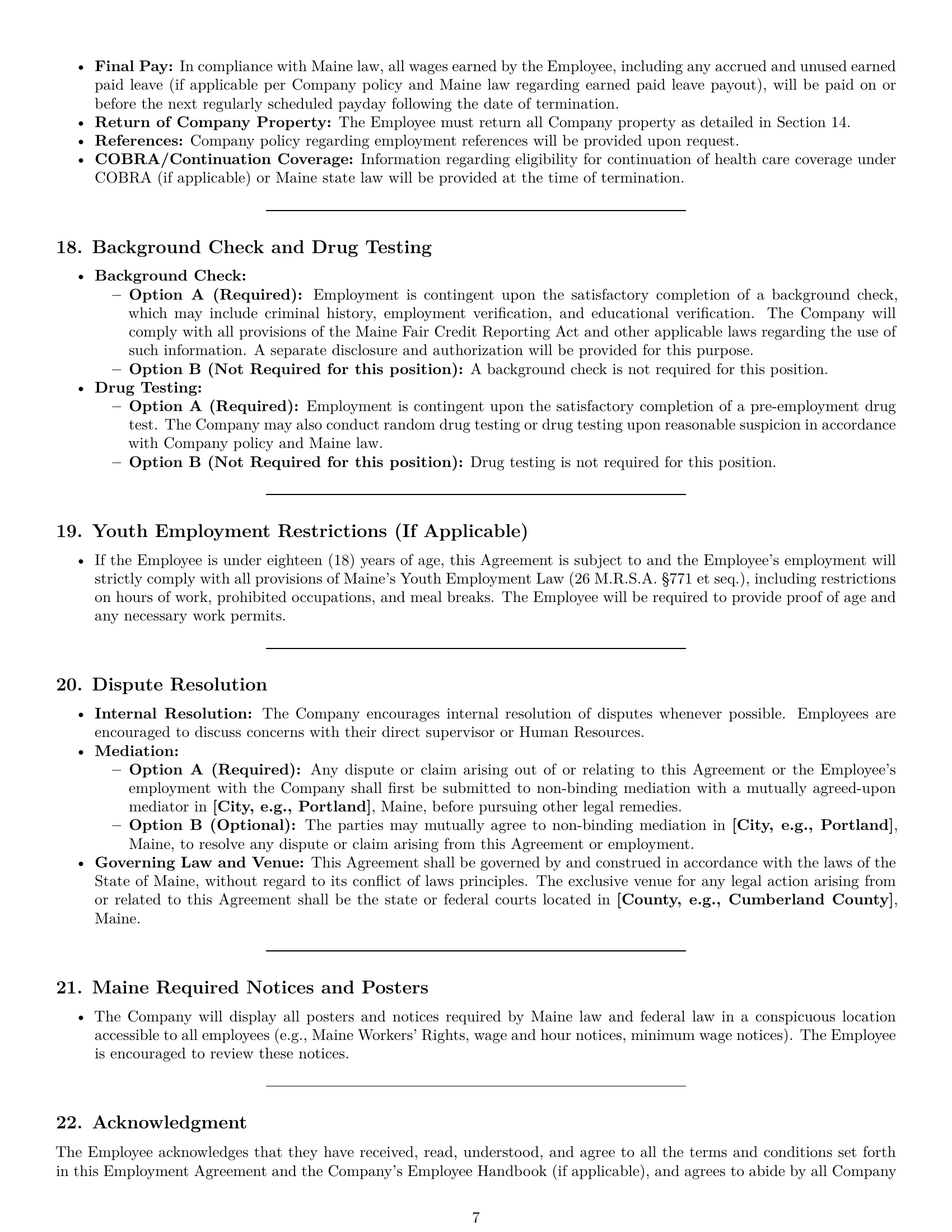 Preview page 7 of Pro Maine retail sales associate employment contract template