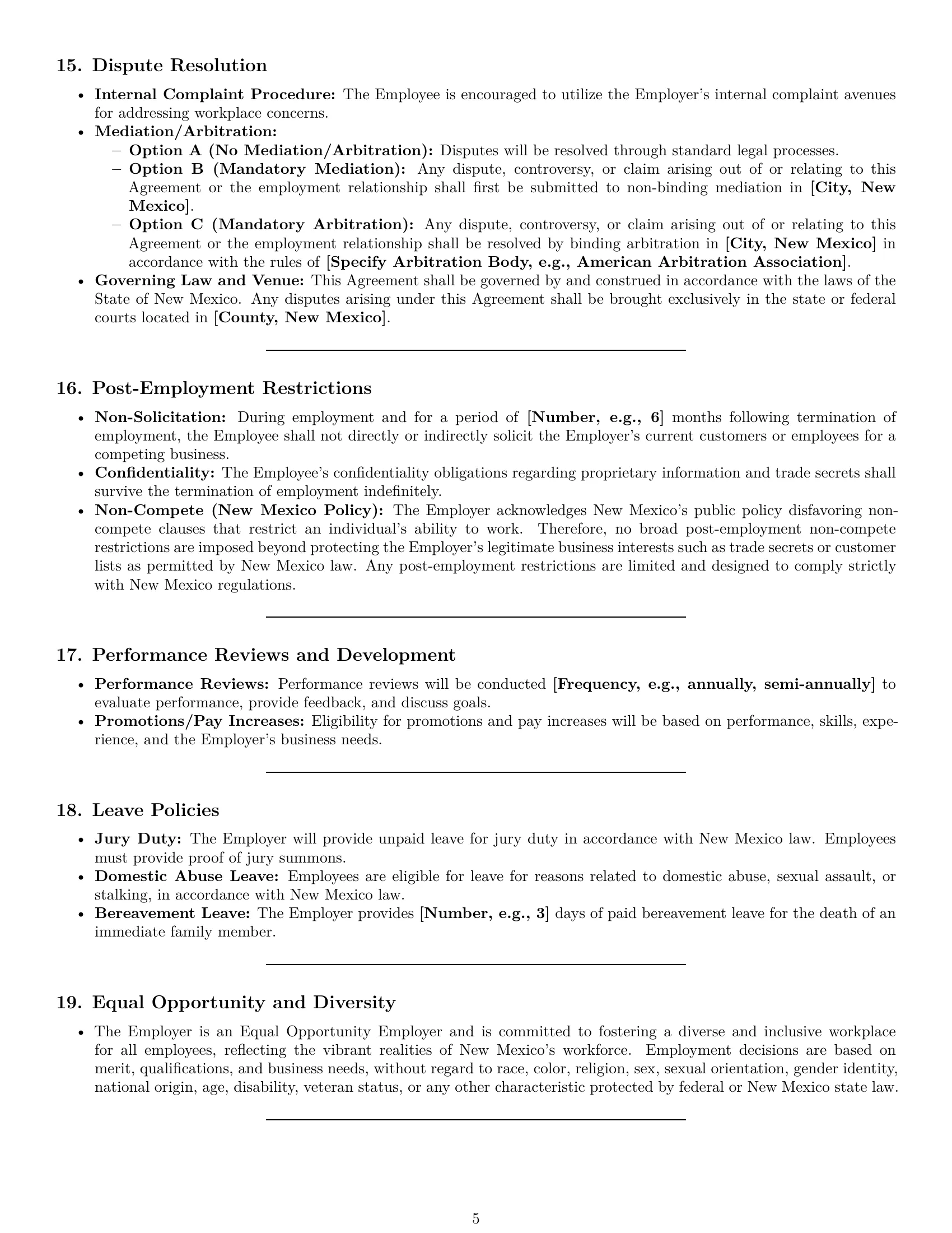 Preview page 5 of Pro New Mexico retail sales associate employment contract template