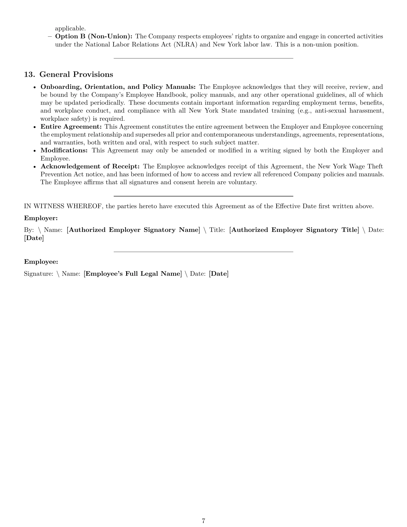 Preview page 7 of Pro New York retail sales associate employment contract template