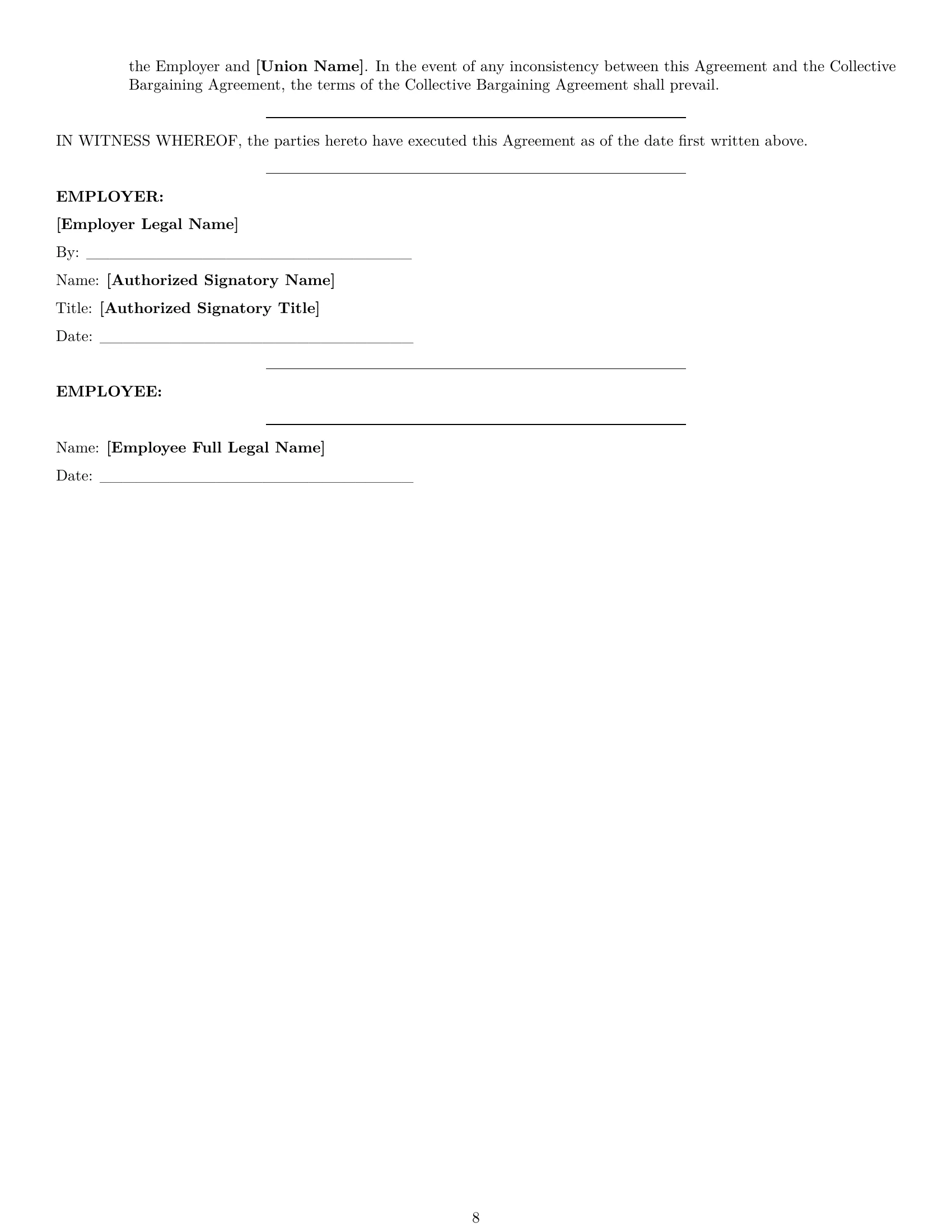 Preview page 8 of Pro Ohio retail sales associate employment contract template