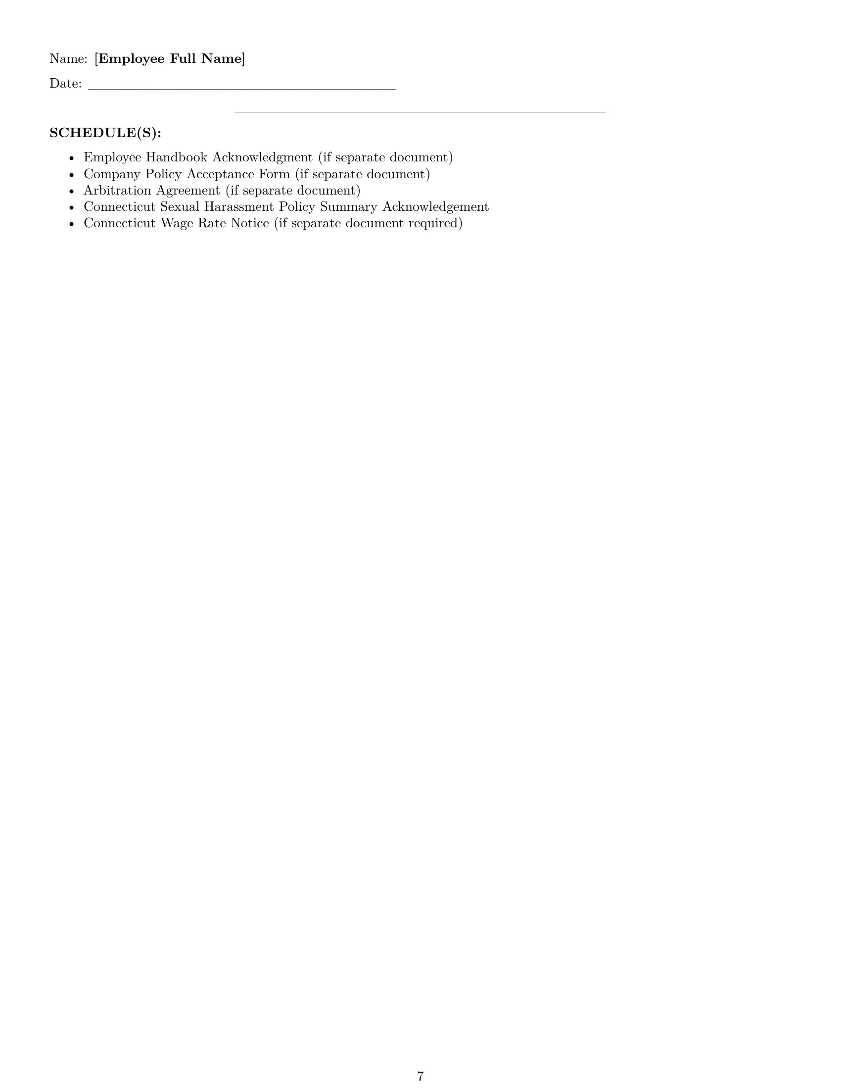 Preview page 7 of Pro Connecticut retail sales associate employment contract template