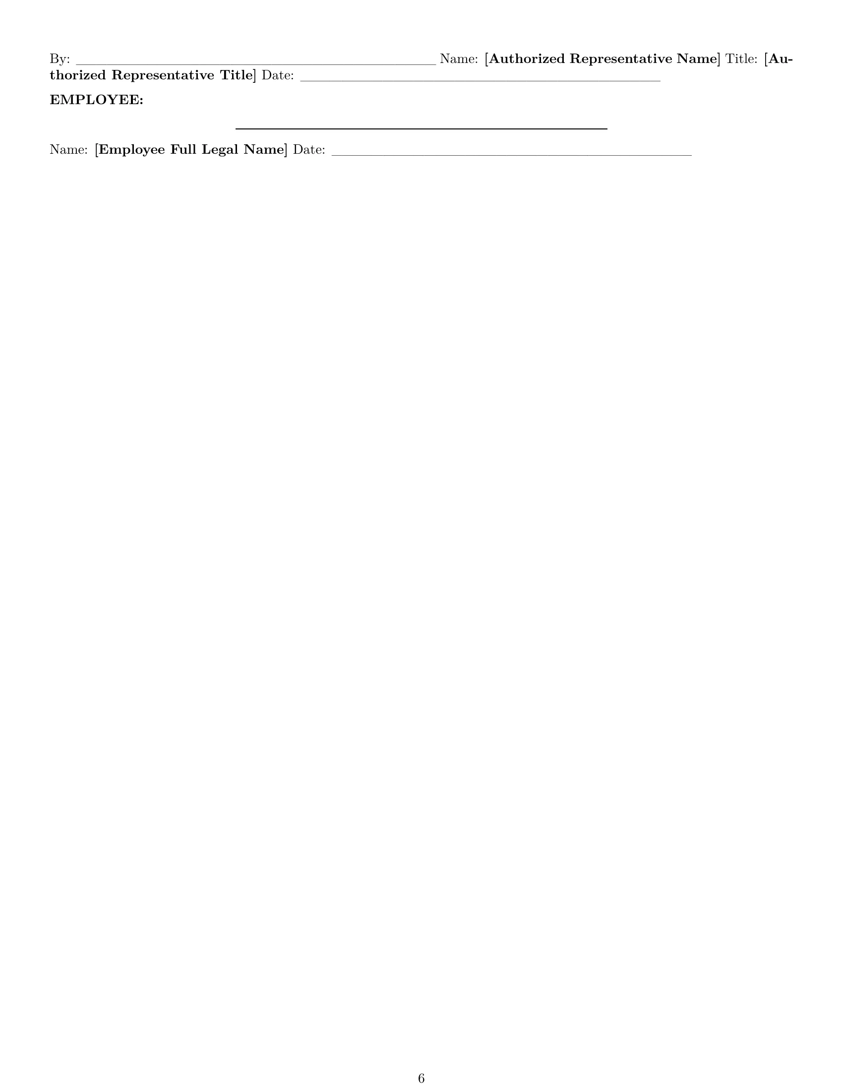 Preview page 6 of Pro New Hampshire restaurant server employment contract template