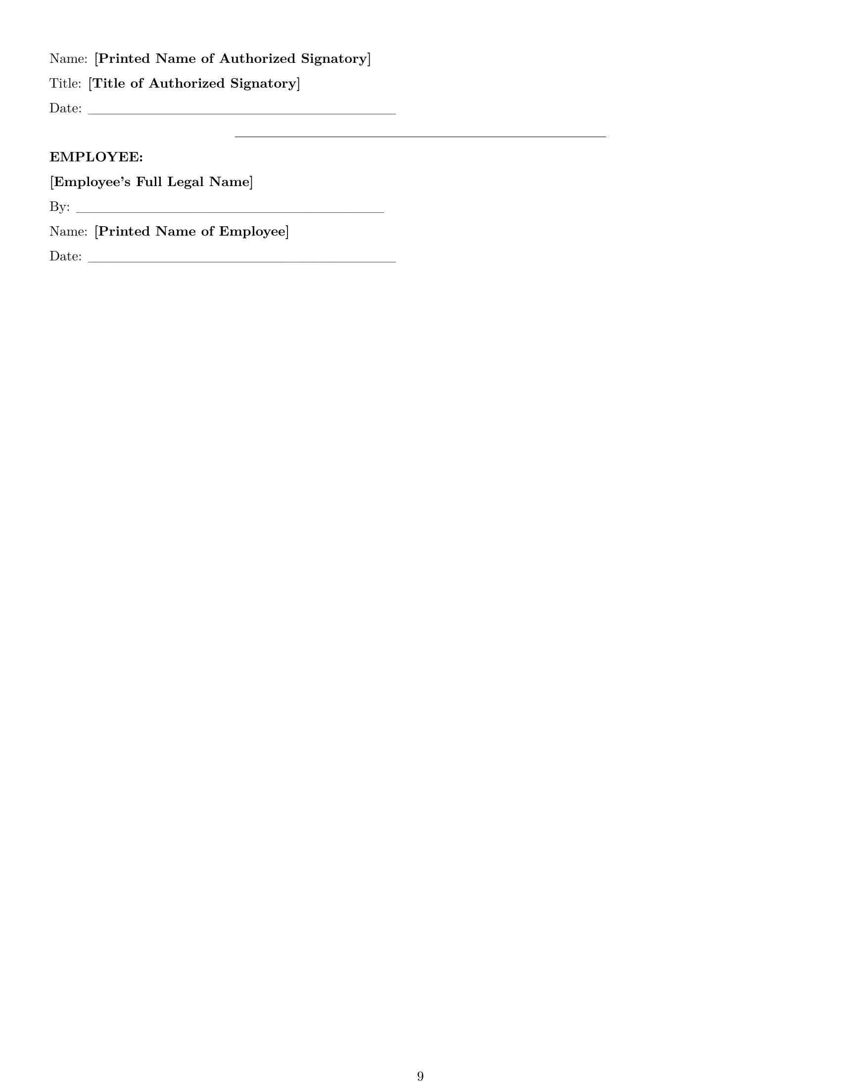 Preview page 9 of Pro New Mexico restaurant server employment contract template