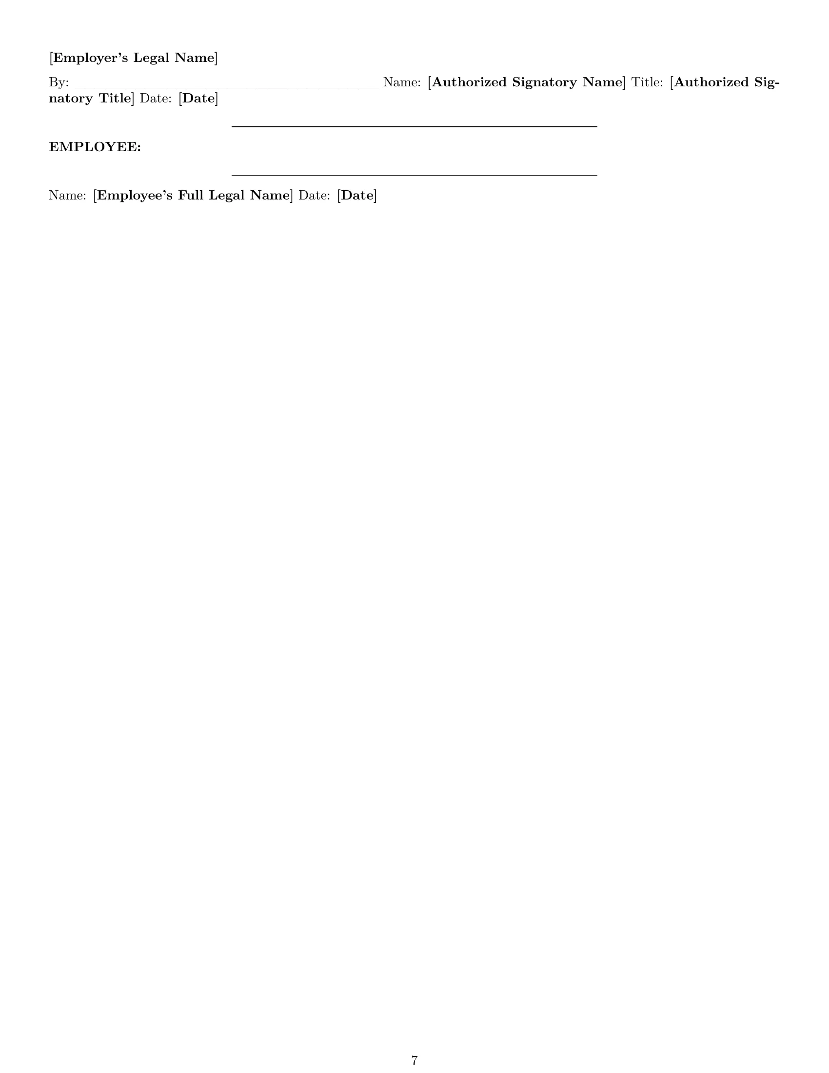 Preview page 7 of Pro Rhode Island restaurant server employment contract template