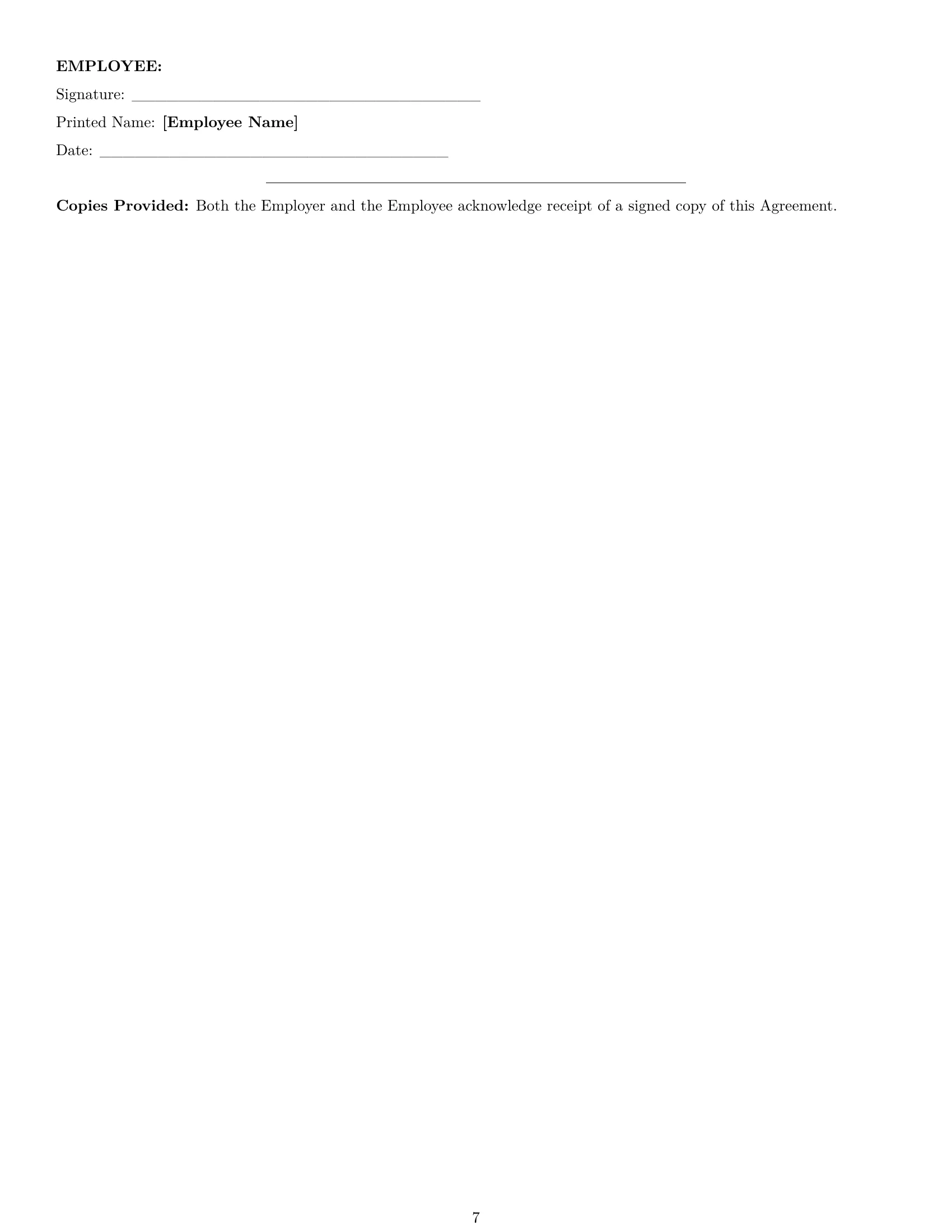 Preview page 7 of Pro Missouri janitor employment contract template