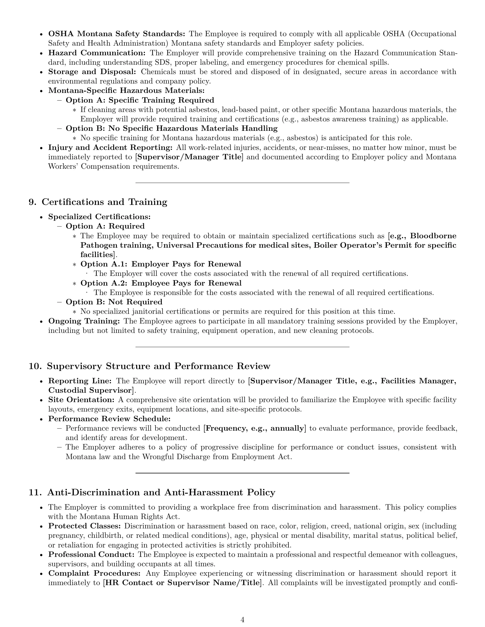 Preview page 4 of Pro Montana janitor employment contract template