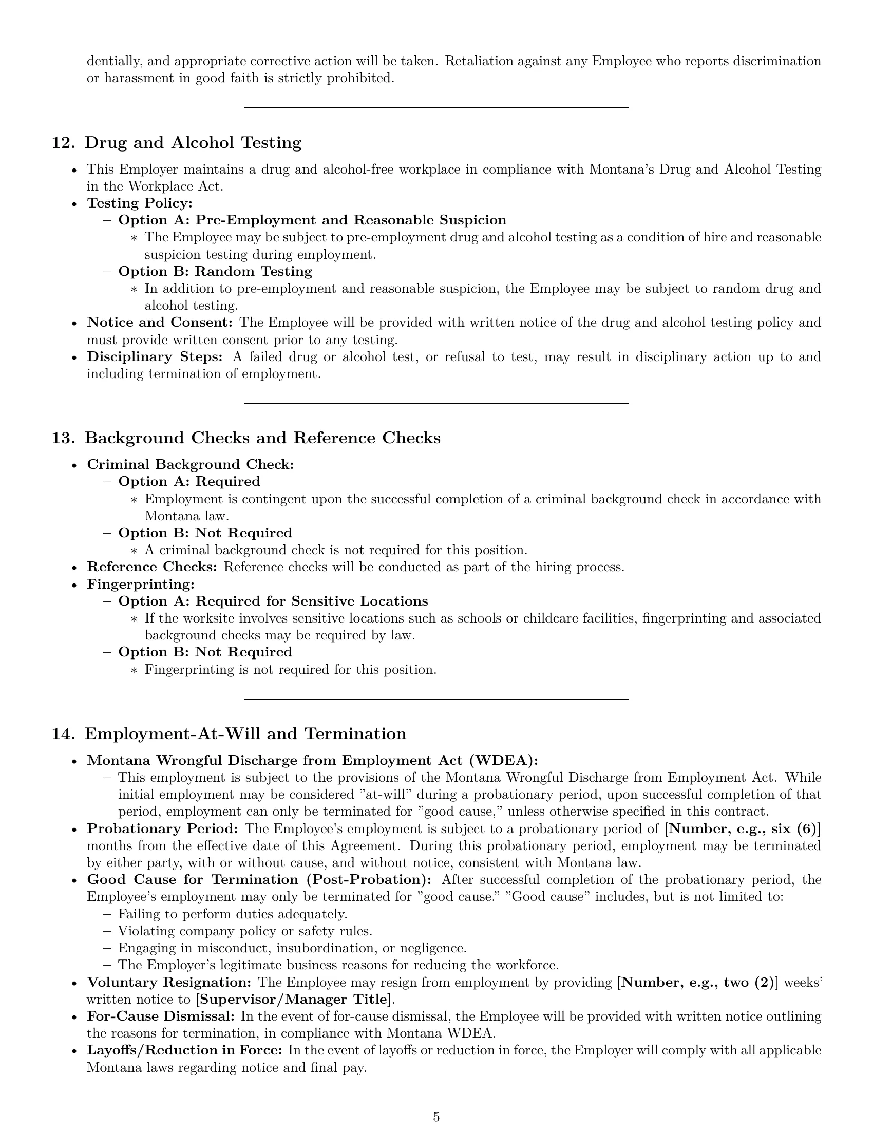 Preview page 5 of Pro Montana janitor employment contract template