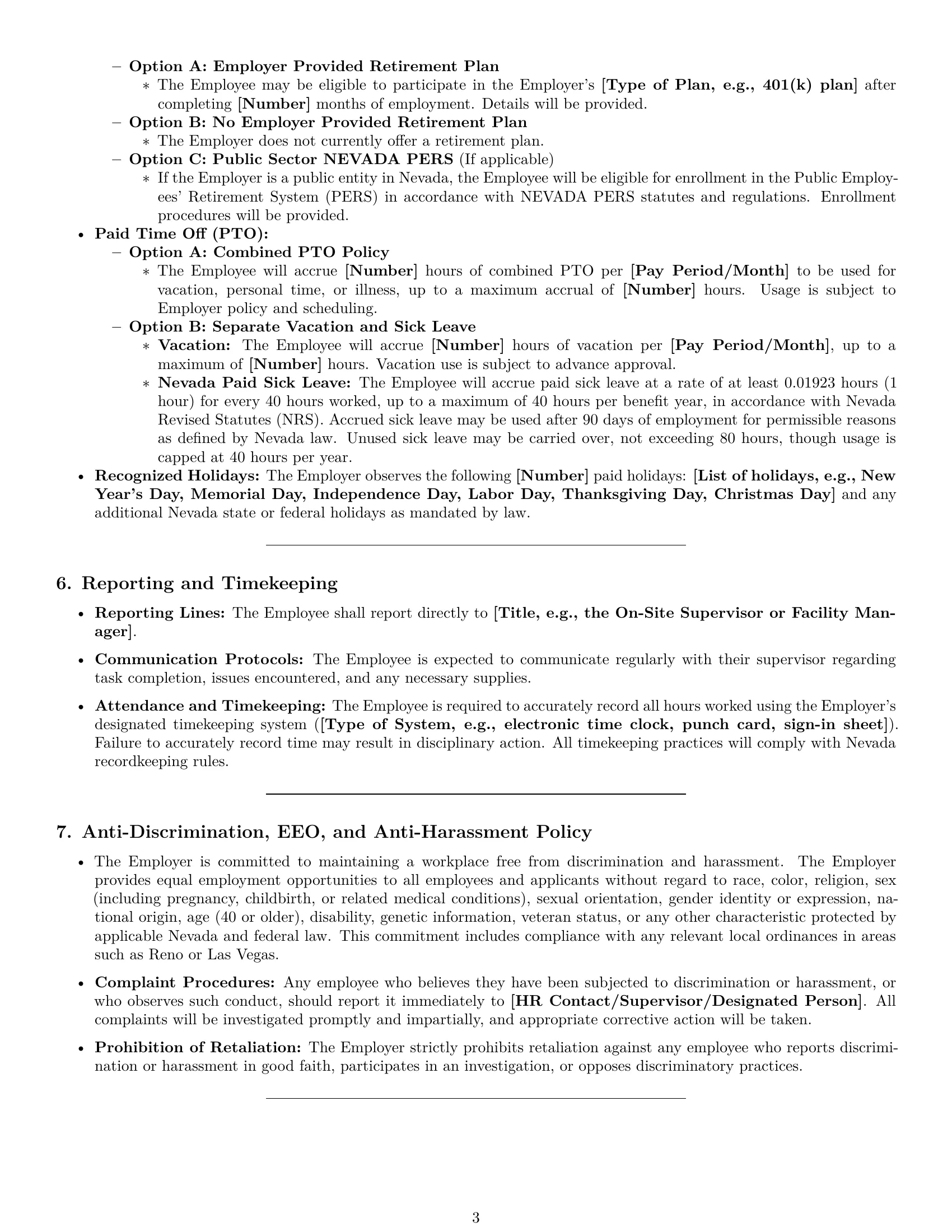 Preview page 3 of Pro Nevada janitor employment contract template