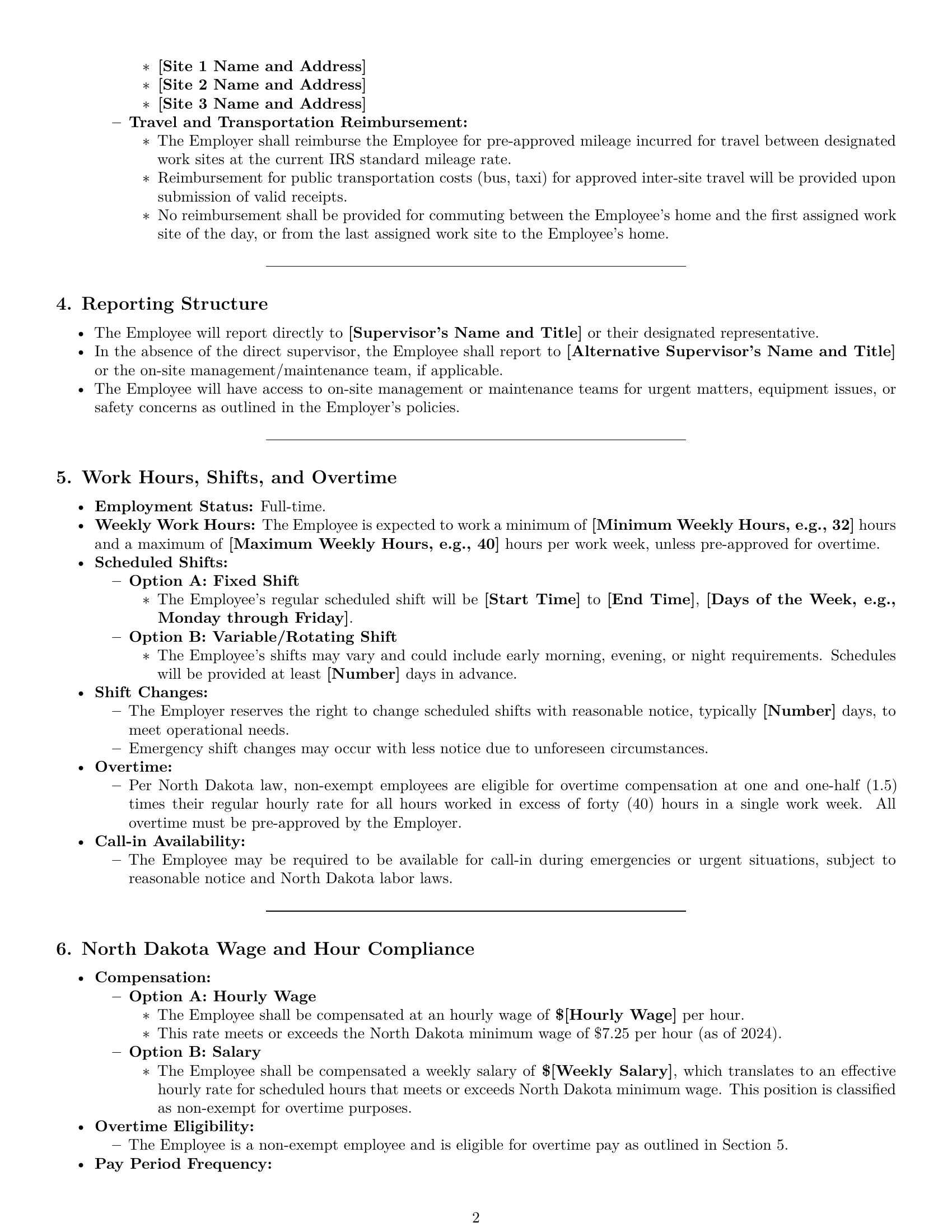 Preview page 2 of Pro North Dakota janitor employment contract template