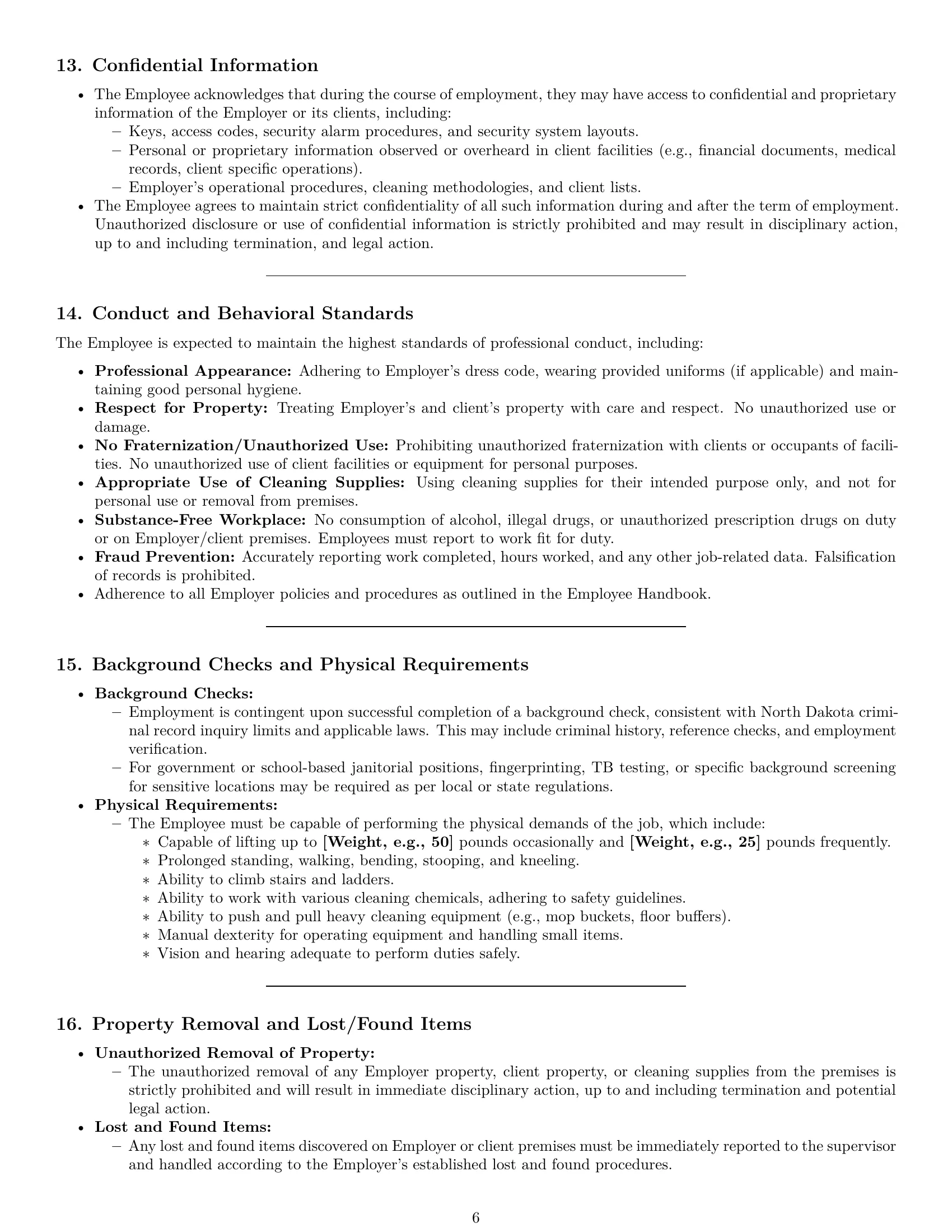 Preview page 6 of Pro North Dakota janitor employment contract template