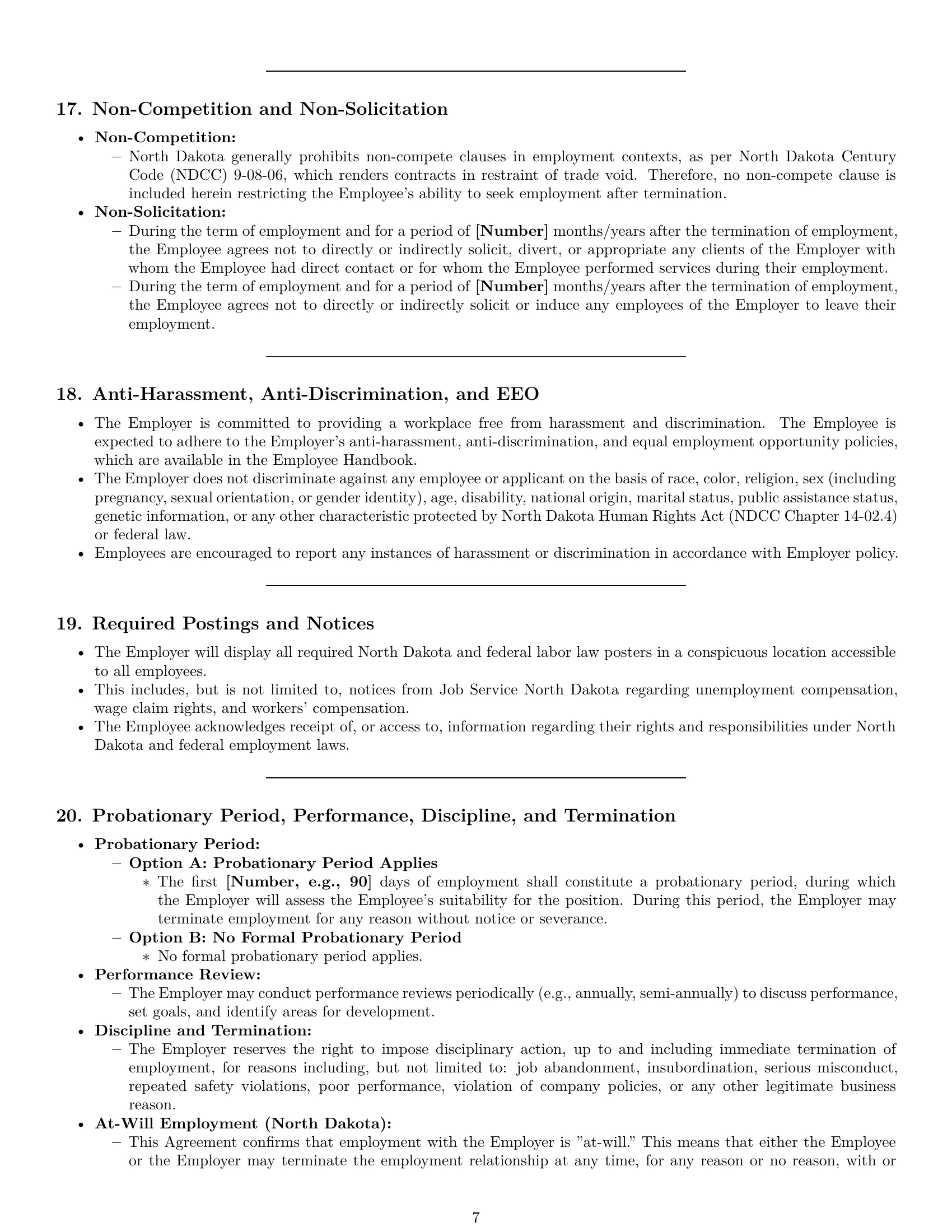 Preview page 7 of Pro North Dakota janitor employment contract template