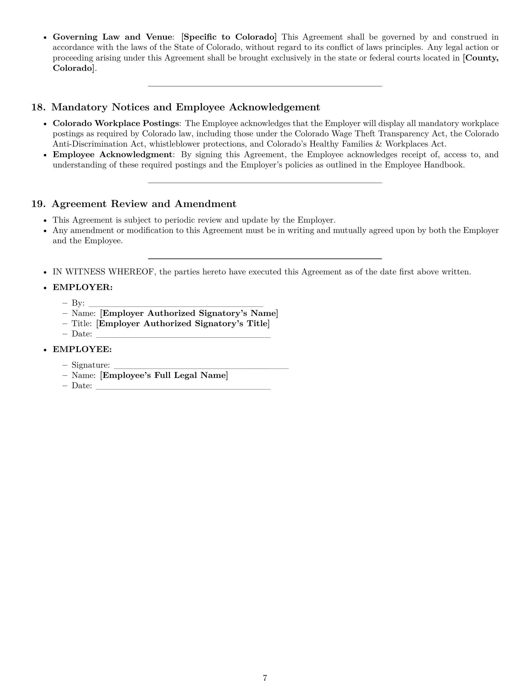 Preview page 7 of Pro Colorado janitor employment contract template