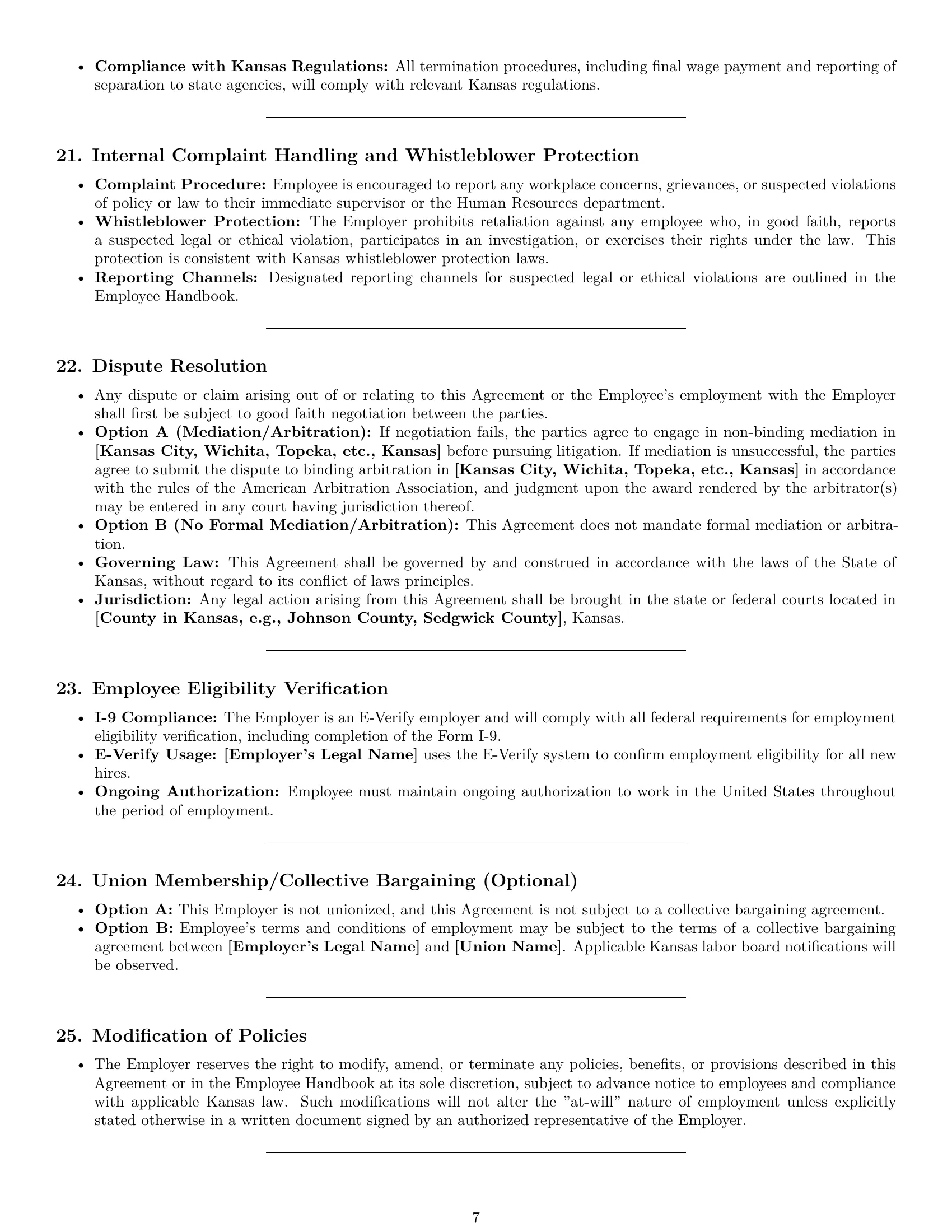Preview page 7 of Pro Kansas cashier employment contract template
