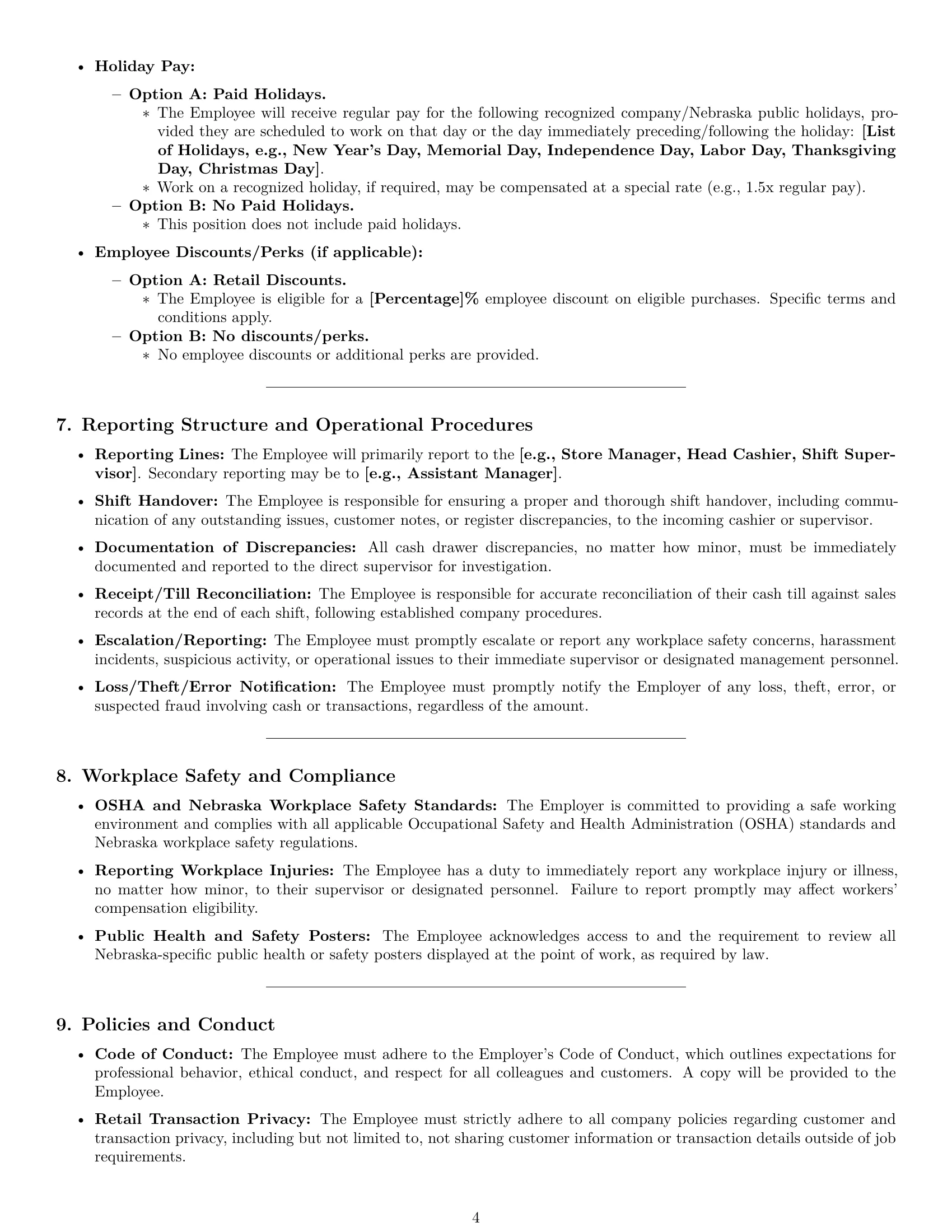 Preview page 4 of Pro Nebraska cashier employment contract template