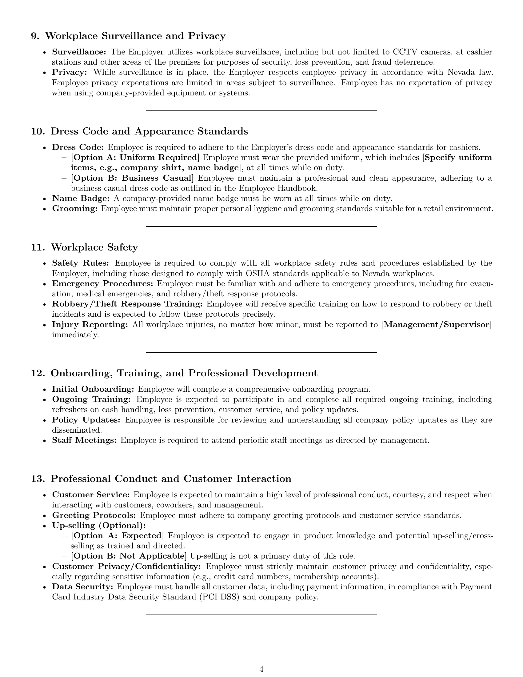 Preview page 4 of Pro Nevada cashier employment contract template