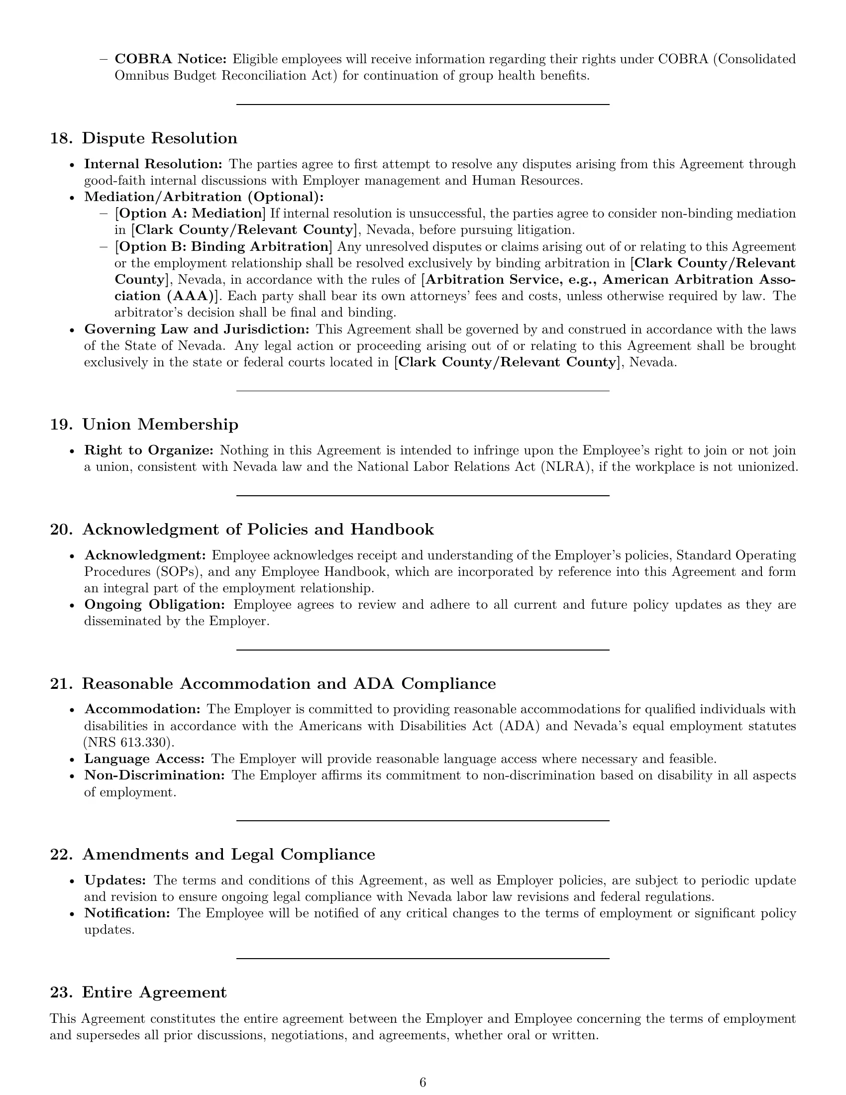 Preview page 6 of Pro Nevada cashier employment contract template