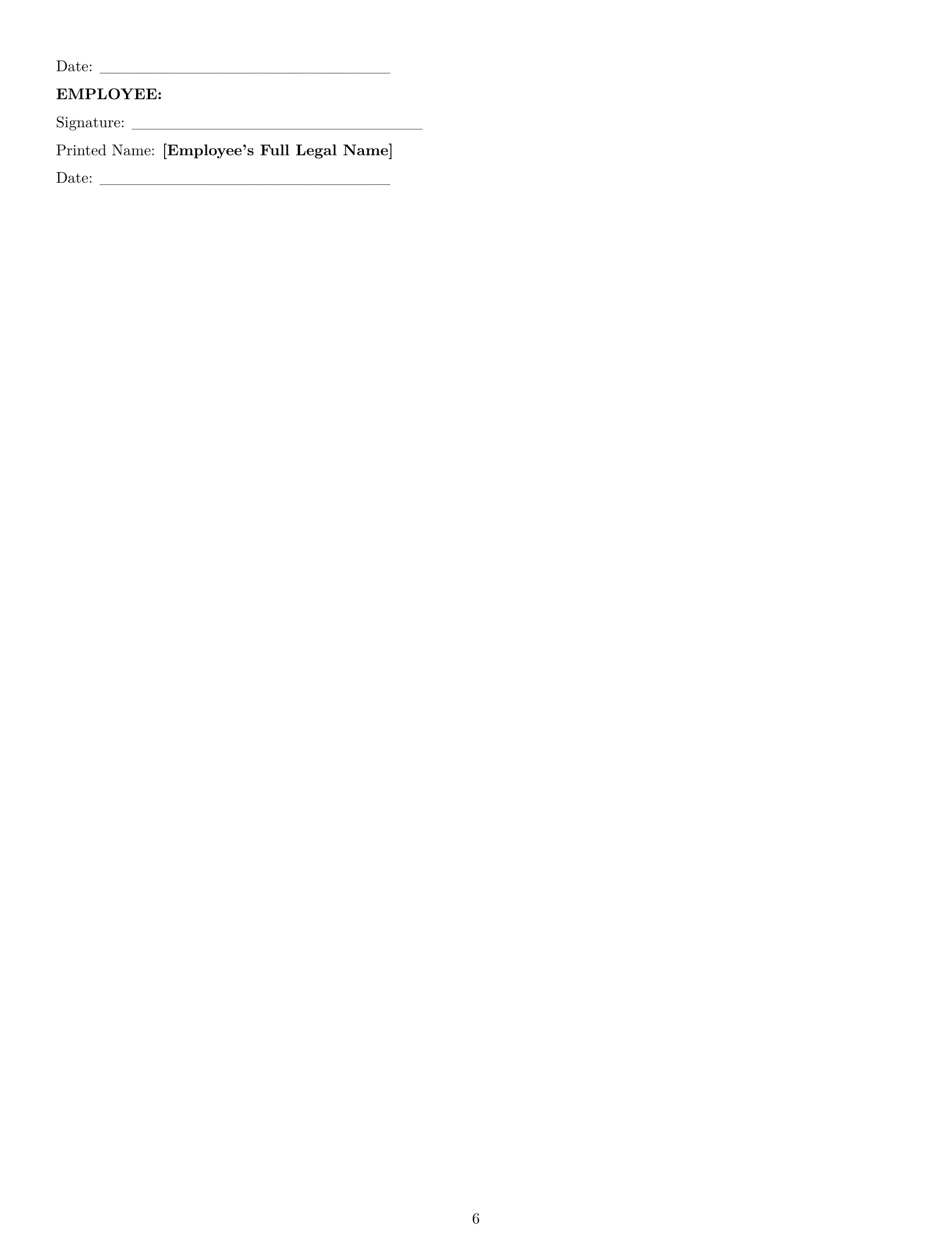 Preview page 6 of Pro New Jersey cashier employment contract template