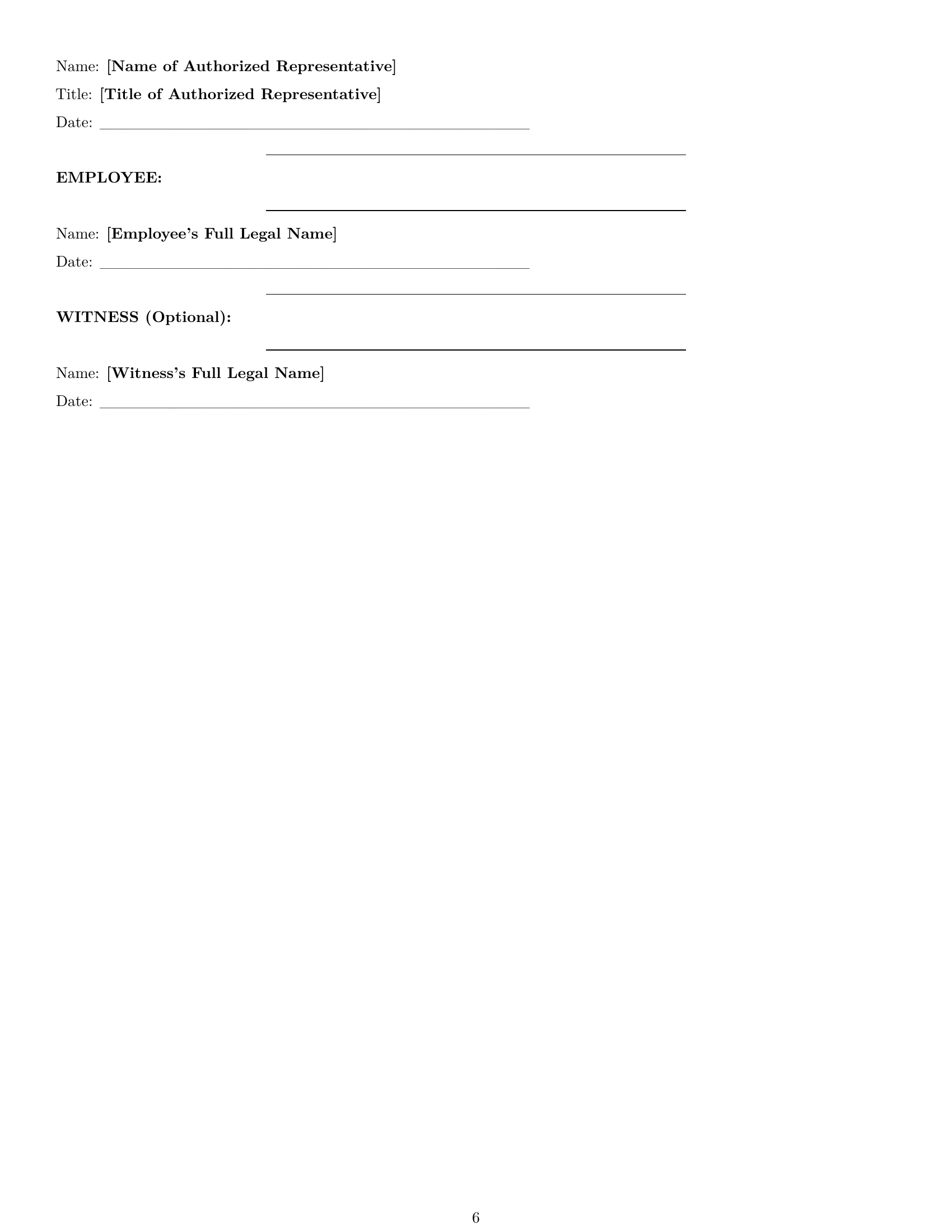 Preview page 6 of Pro Virginia cashier employment contract template