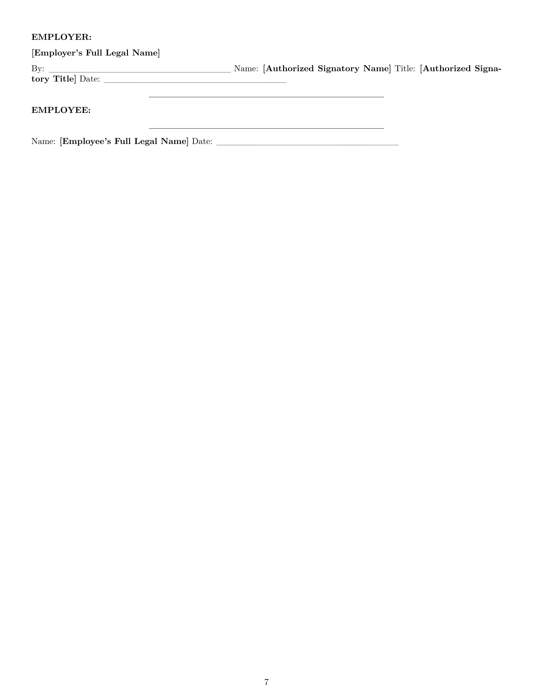 Preview page 7 of Pro West Virginia cashier employment contract template