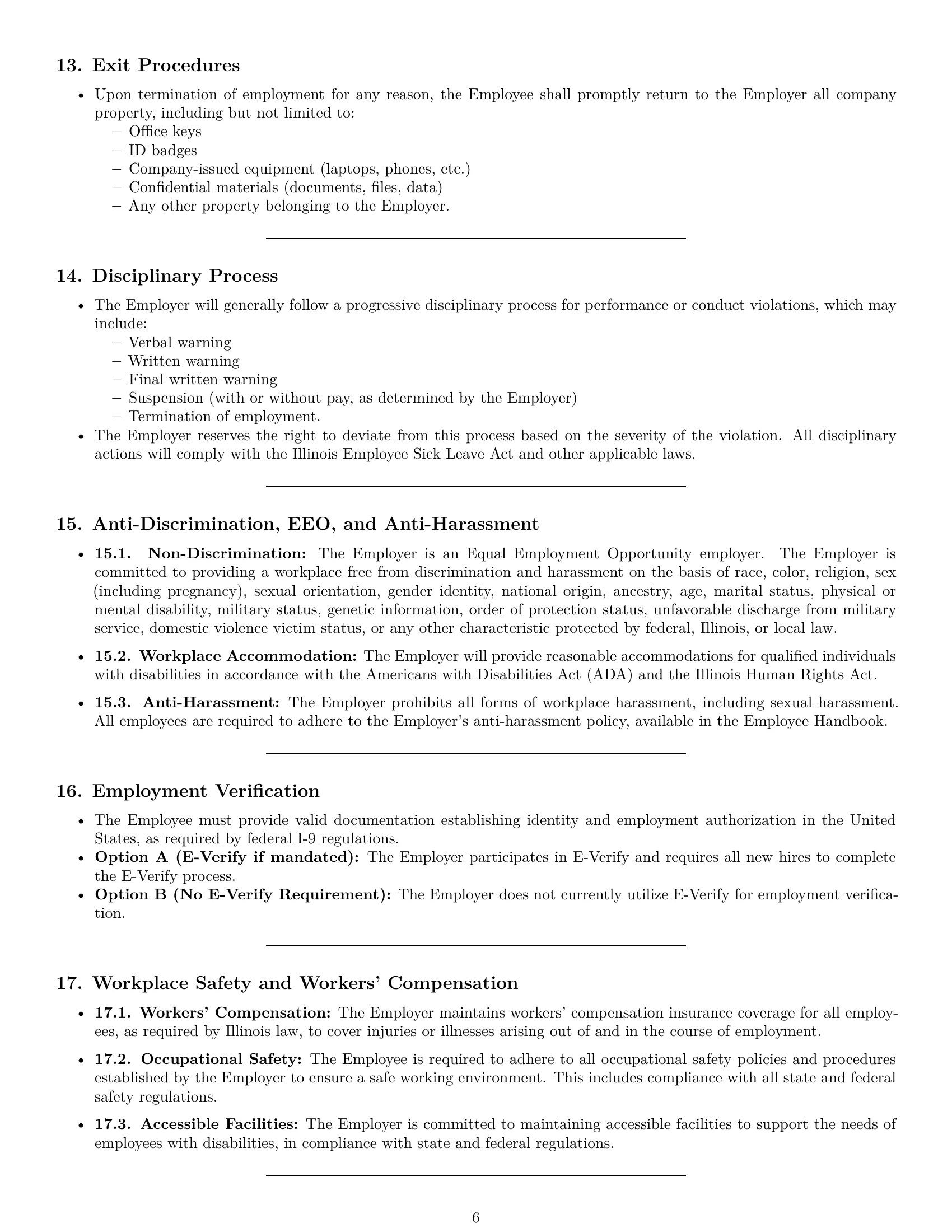 Preview page 6 of Pro Illinois office manager employment contract template