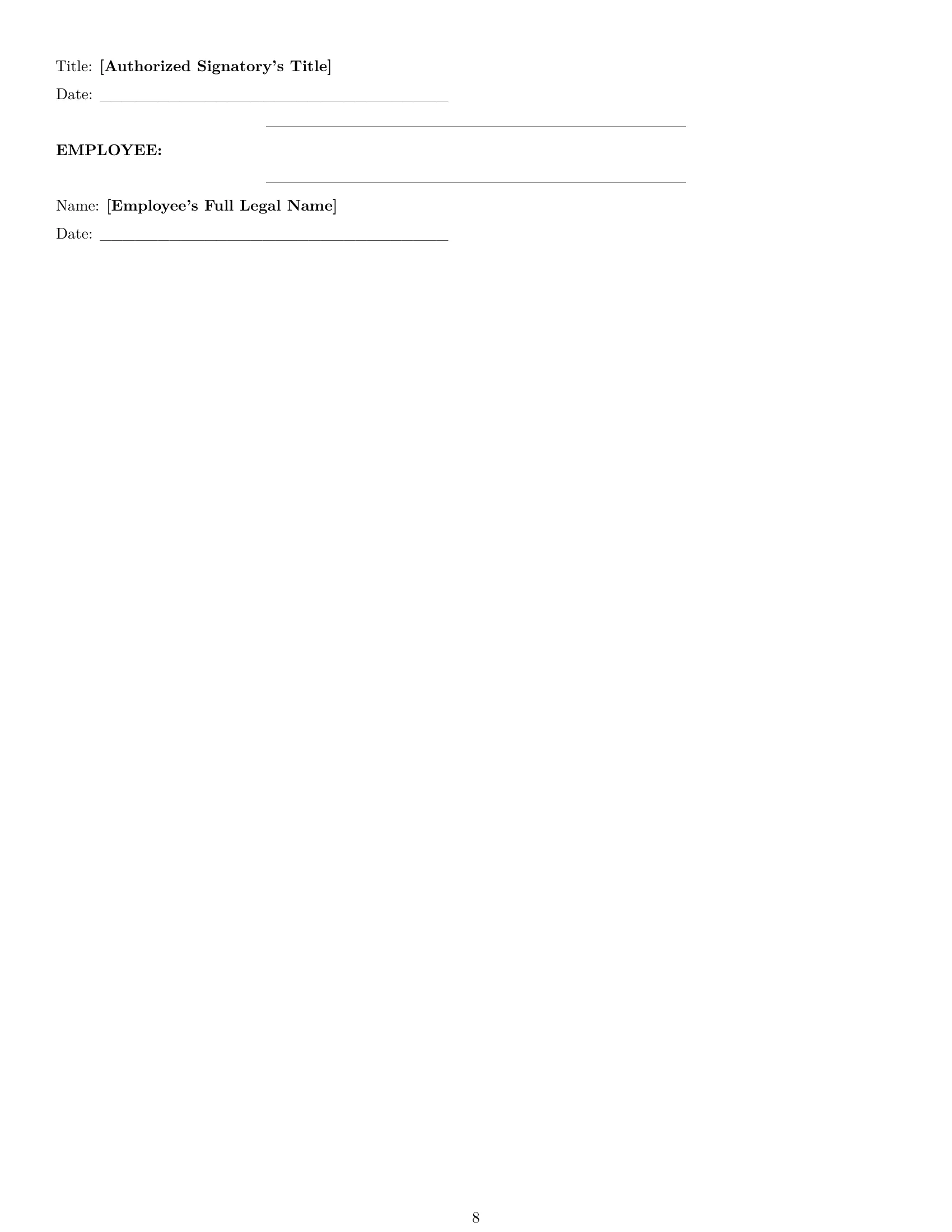 Preview page 8 of Pro Illinois office manager employment contract template