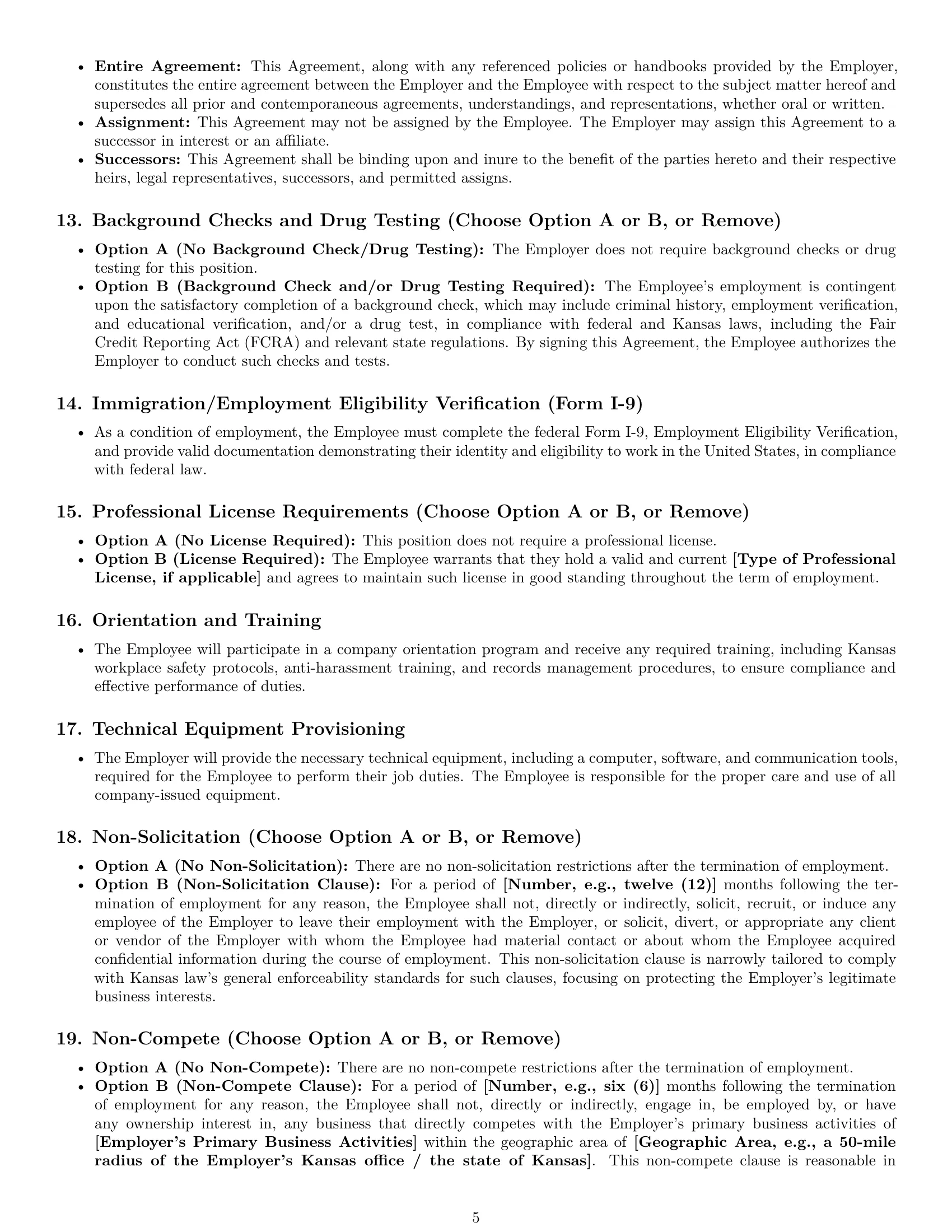 Preview page 5 of Pro Kansas office manager employment contract template