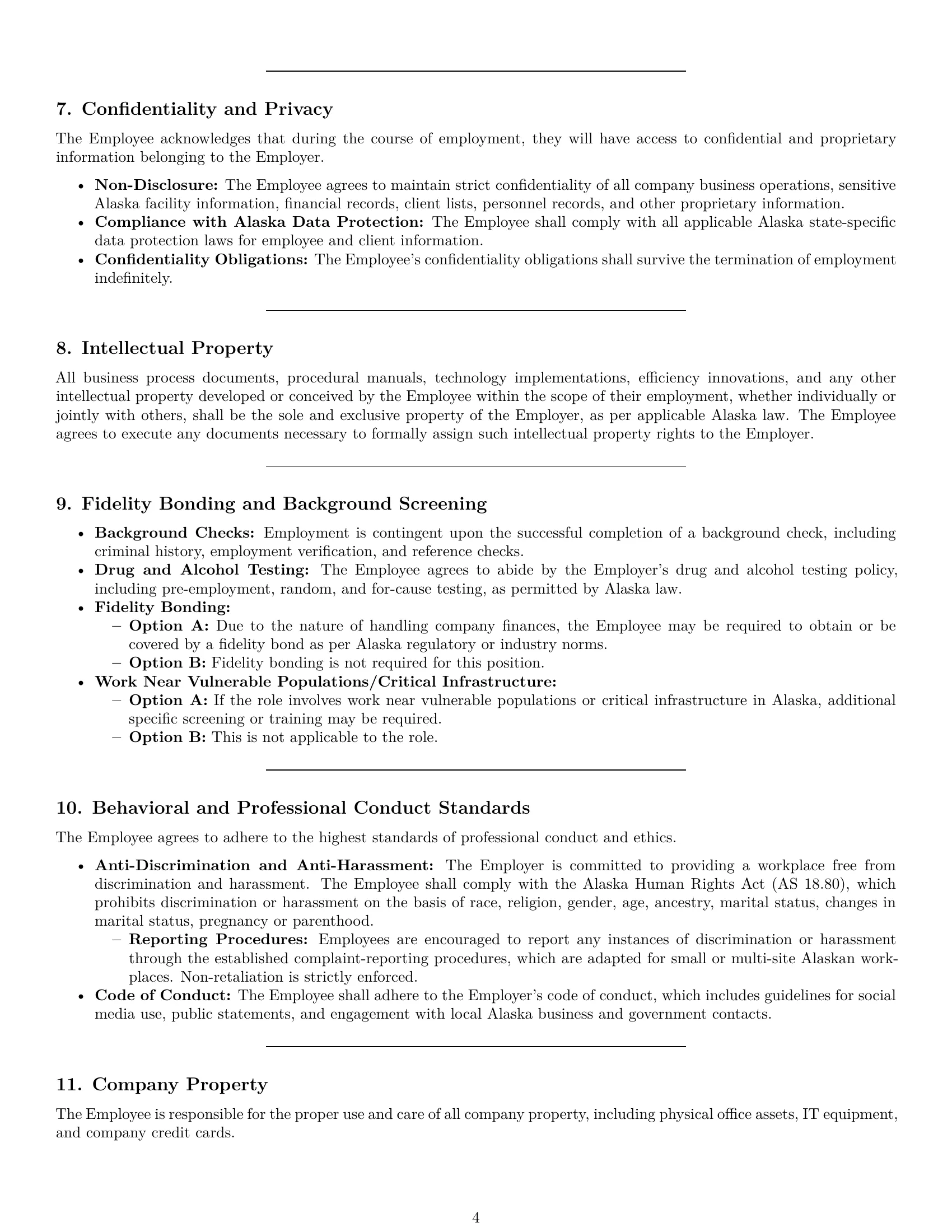 Preview page 4 of Pro Alaska office manager employment contract template