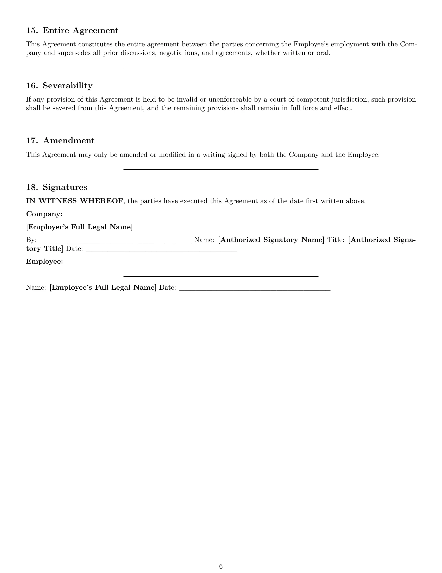 Preview page 6 of Pro Massachusetts office manager employment contract template