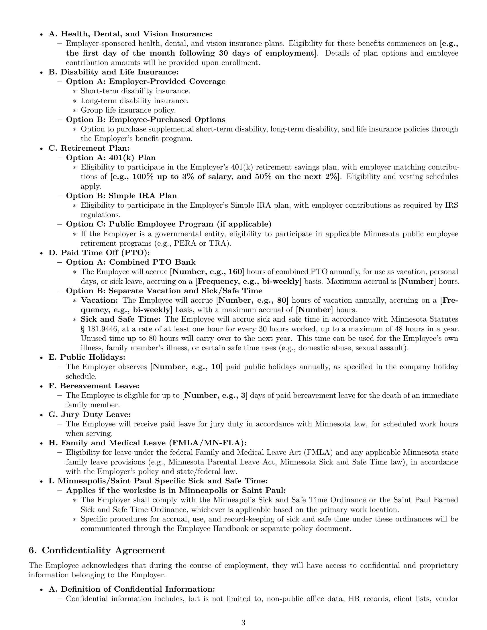 Preview page 3 of Pro Minnesota office manager employment contract template