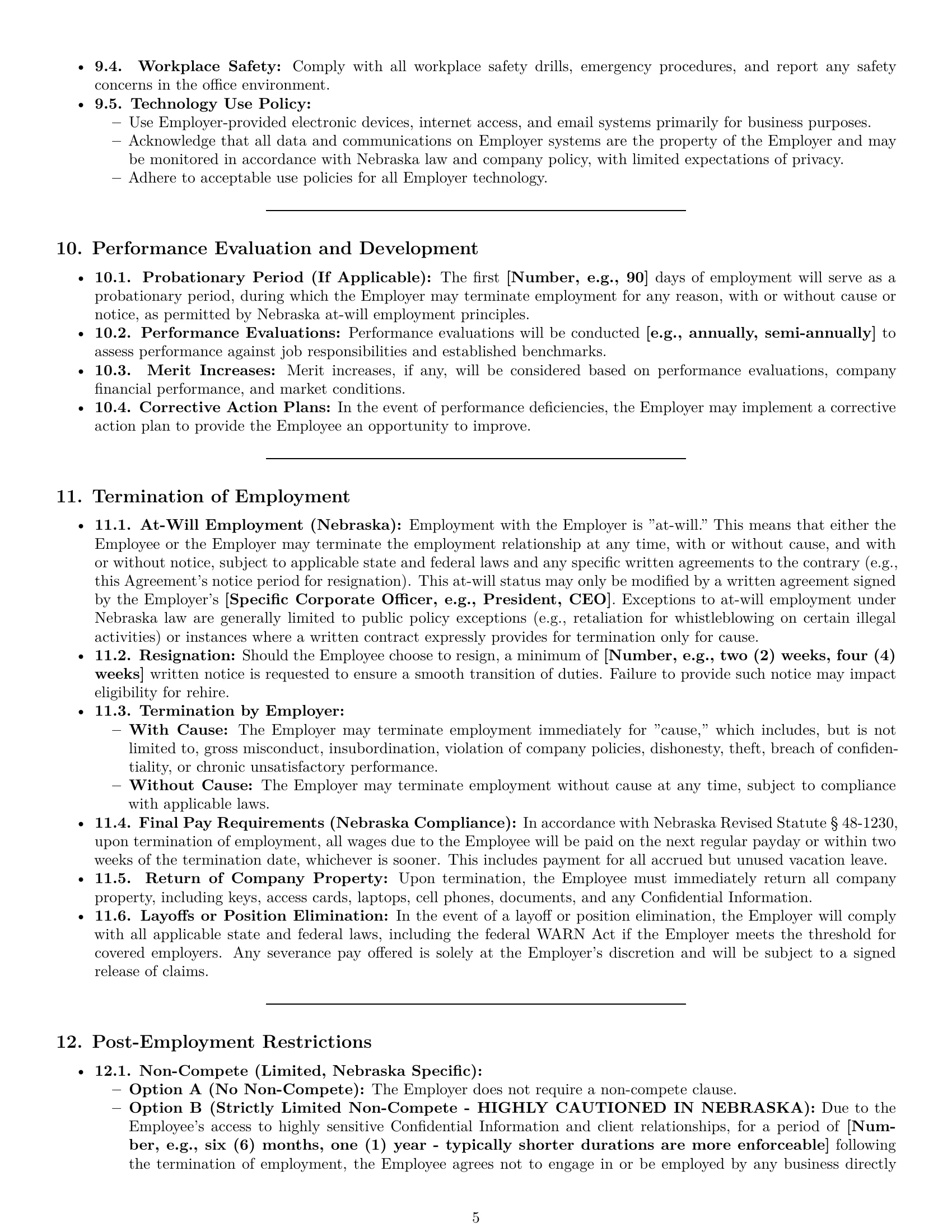 Preview page 5 of Pro Nebraska office manager employment contract template