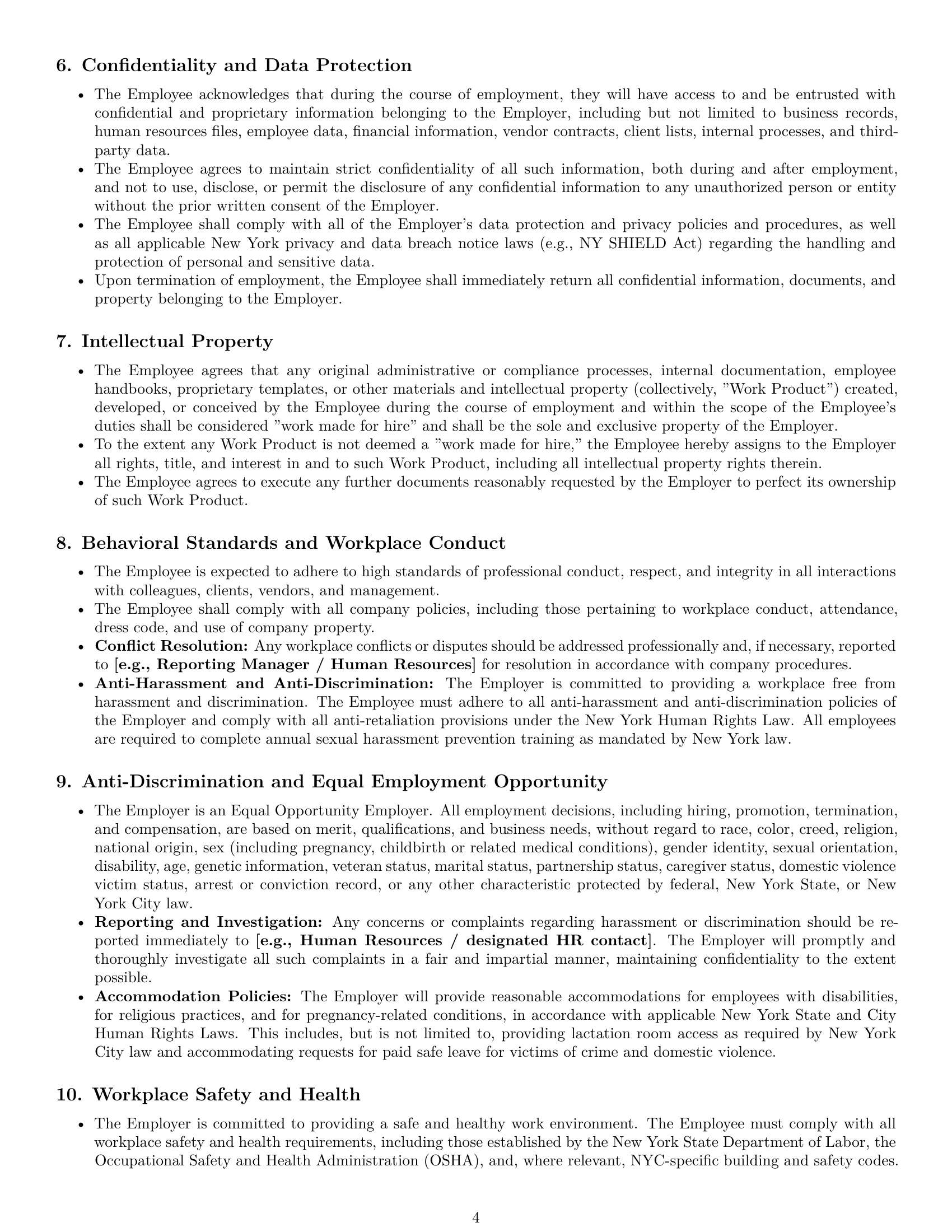 Preview page 4 of Pro New York office manager employment contract template