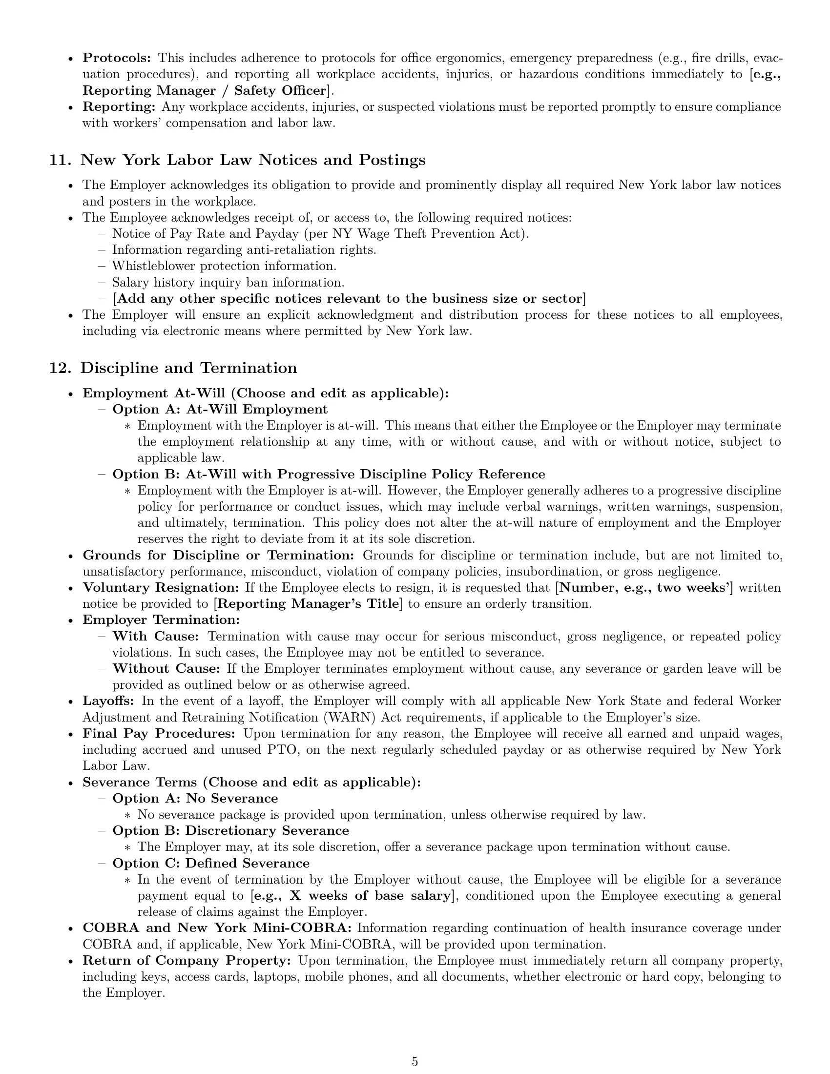 Preview page 5 of Pro New York office manager employment contract template