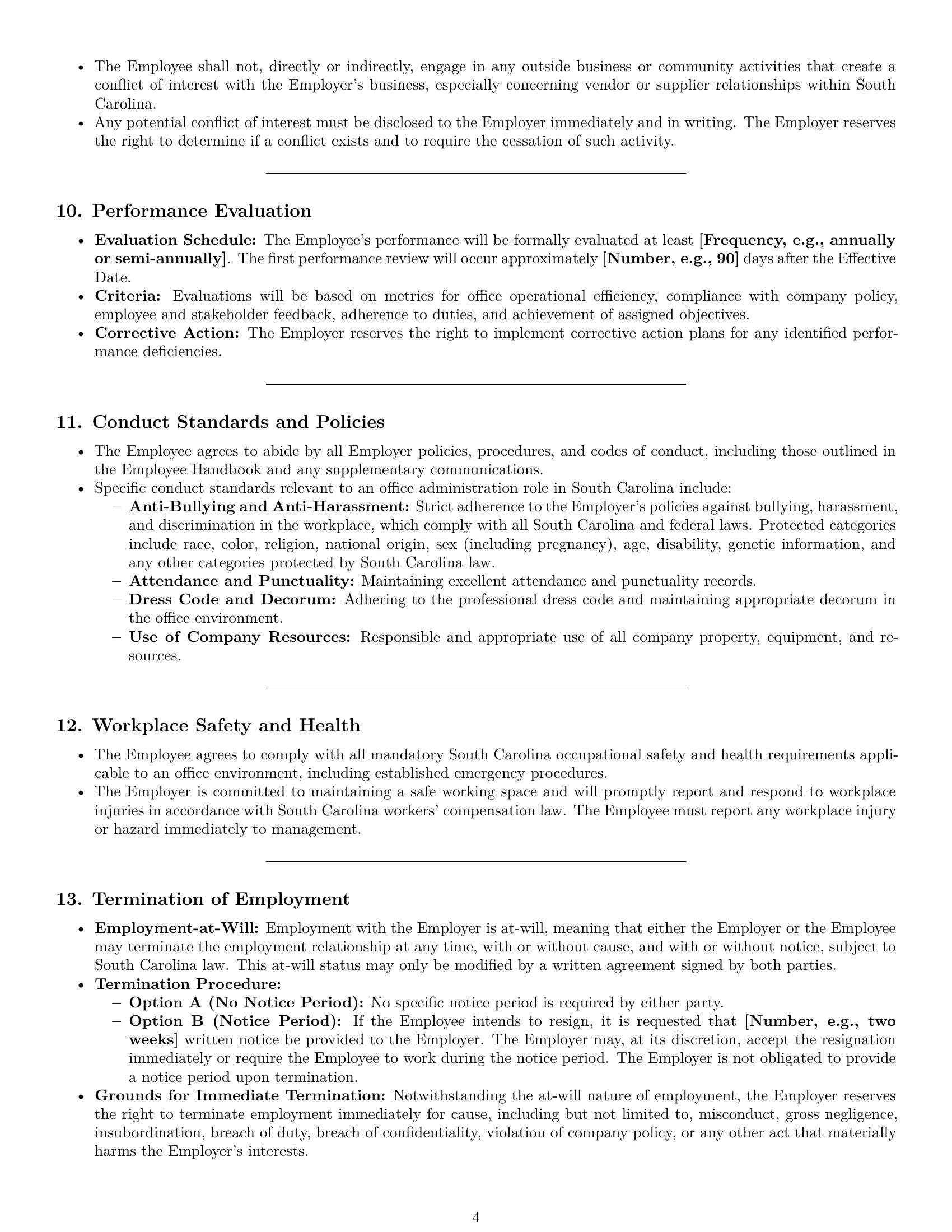 Preview page 4 of Pro South Carolina office manager employment contract template