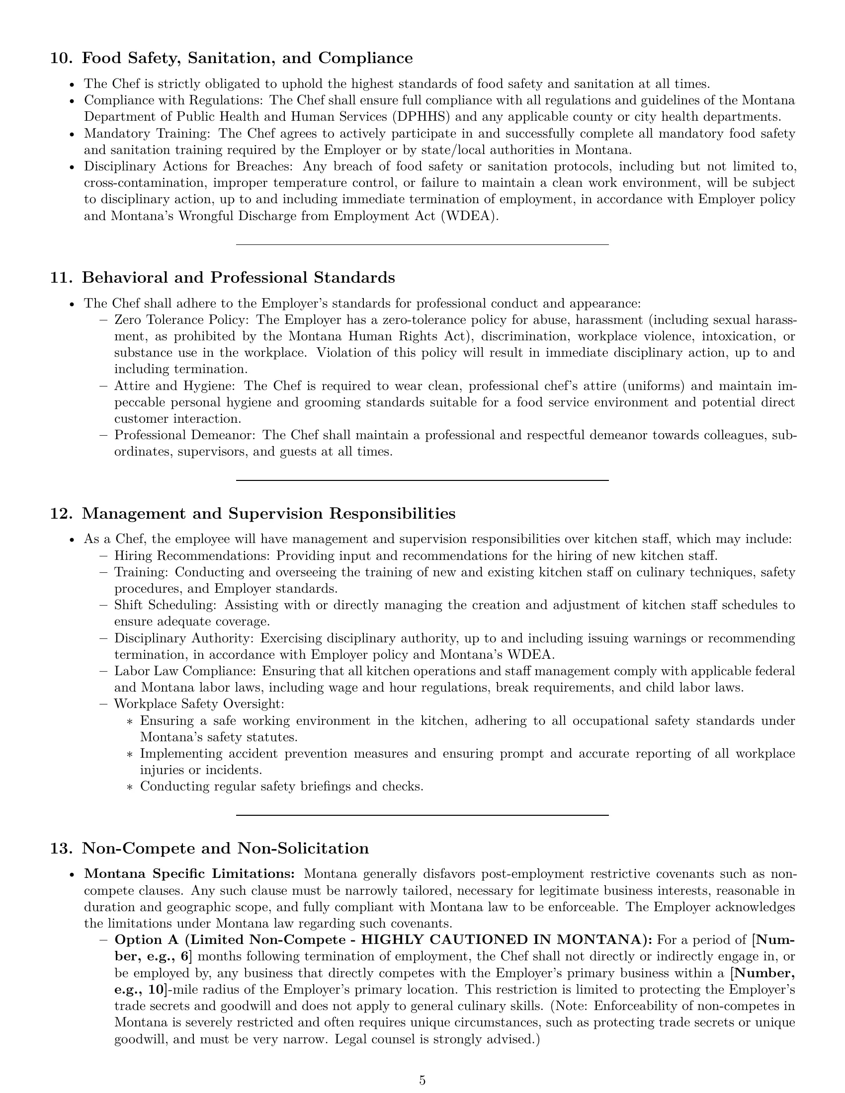 Preview page 5 of Pro Montana chef employment contract template