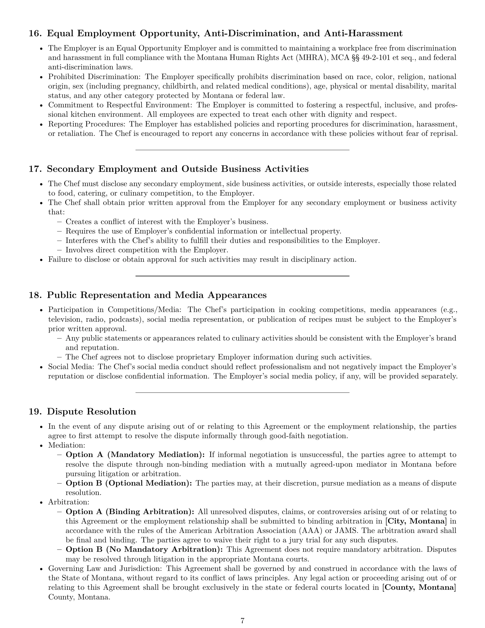 Preview page 7 of Pro Montana chef employment contract template