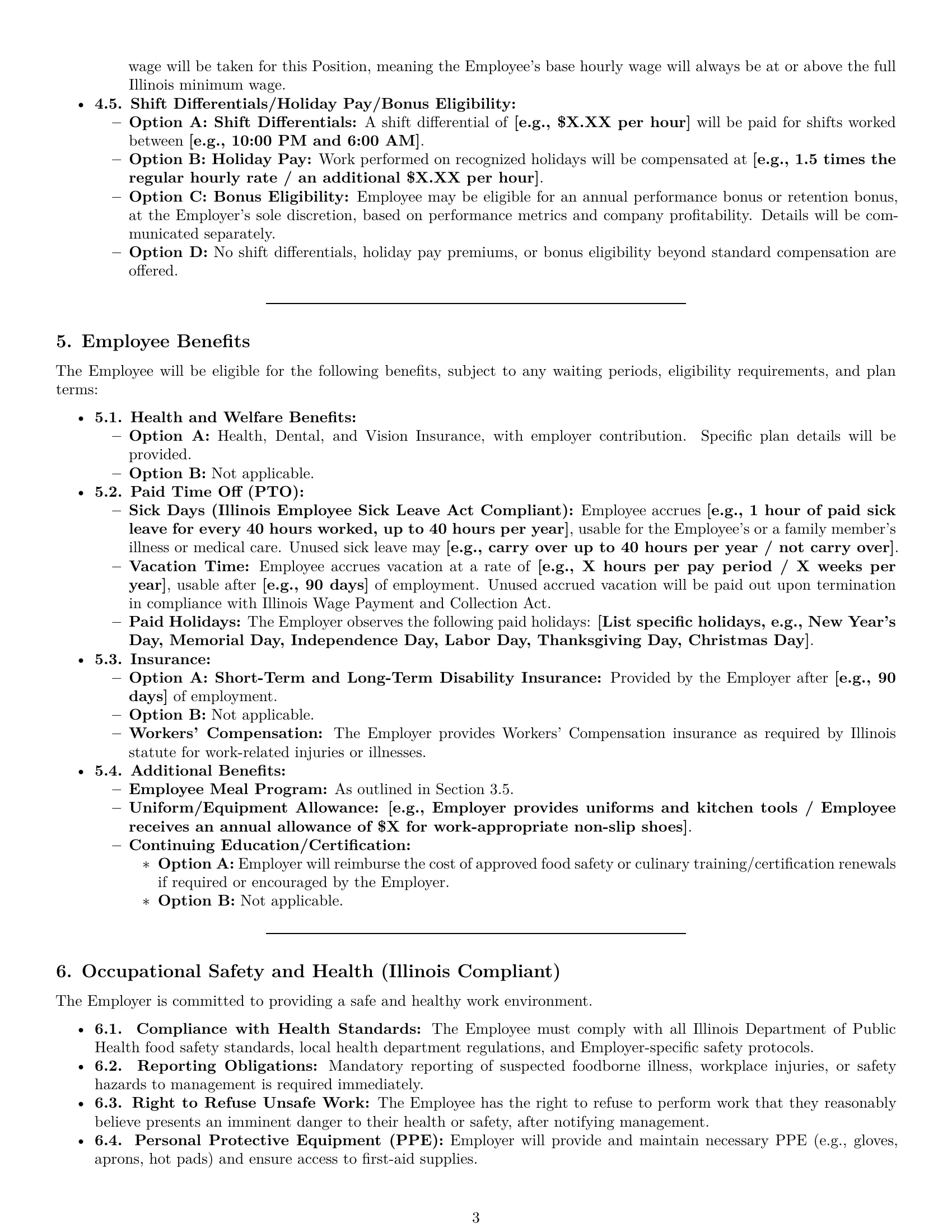 Preview page 3 of Pro Illinois cook employment contract template