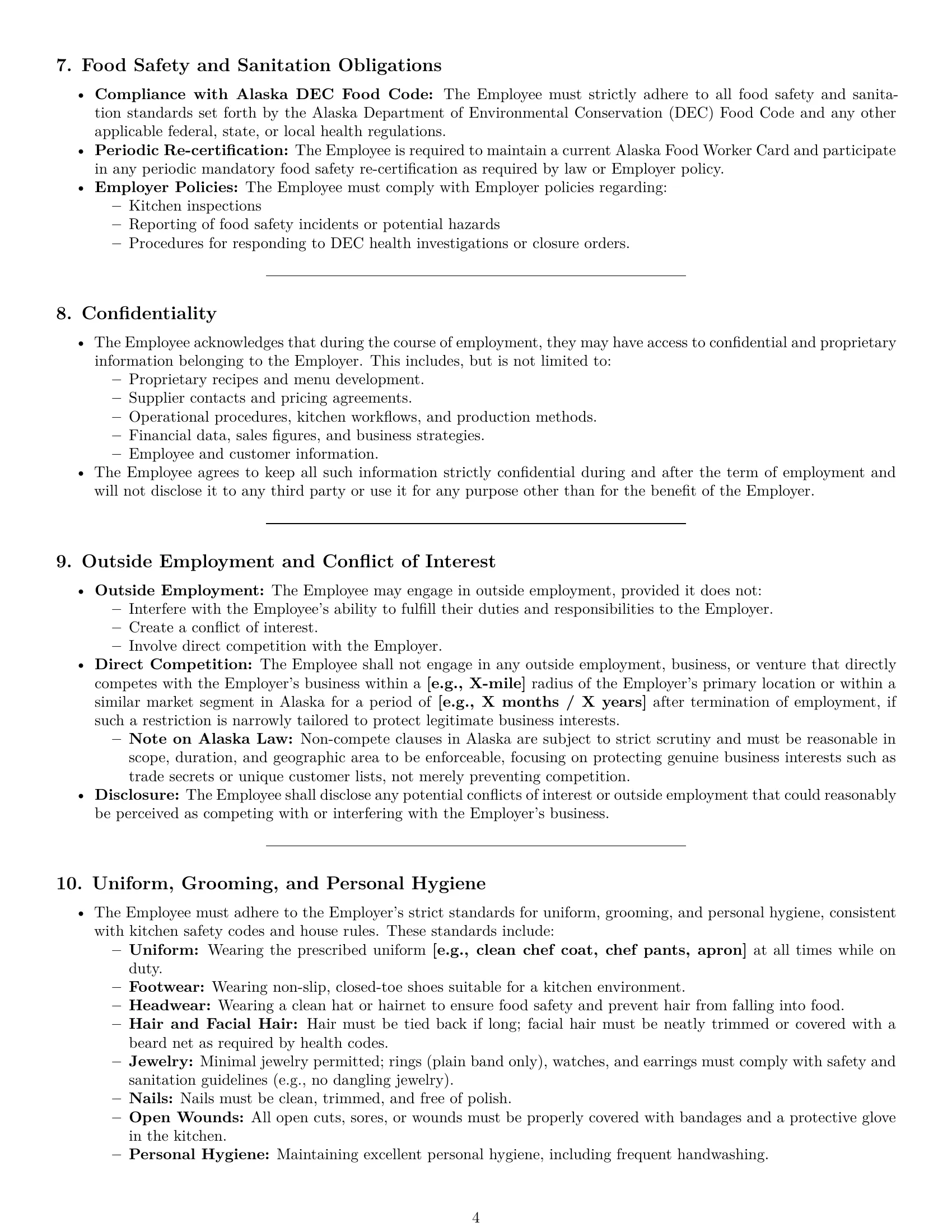Preview page 4 of Pro Alaska cook employment contract template