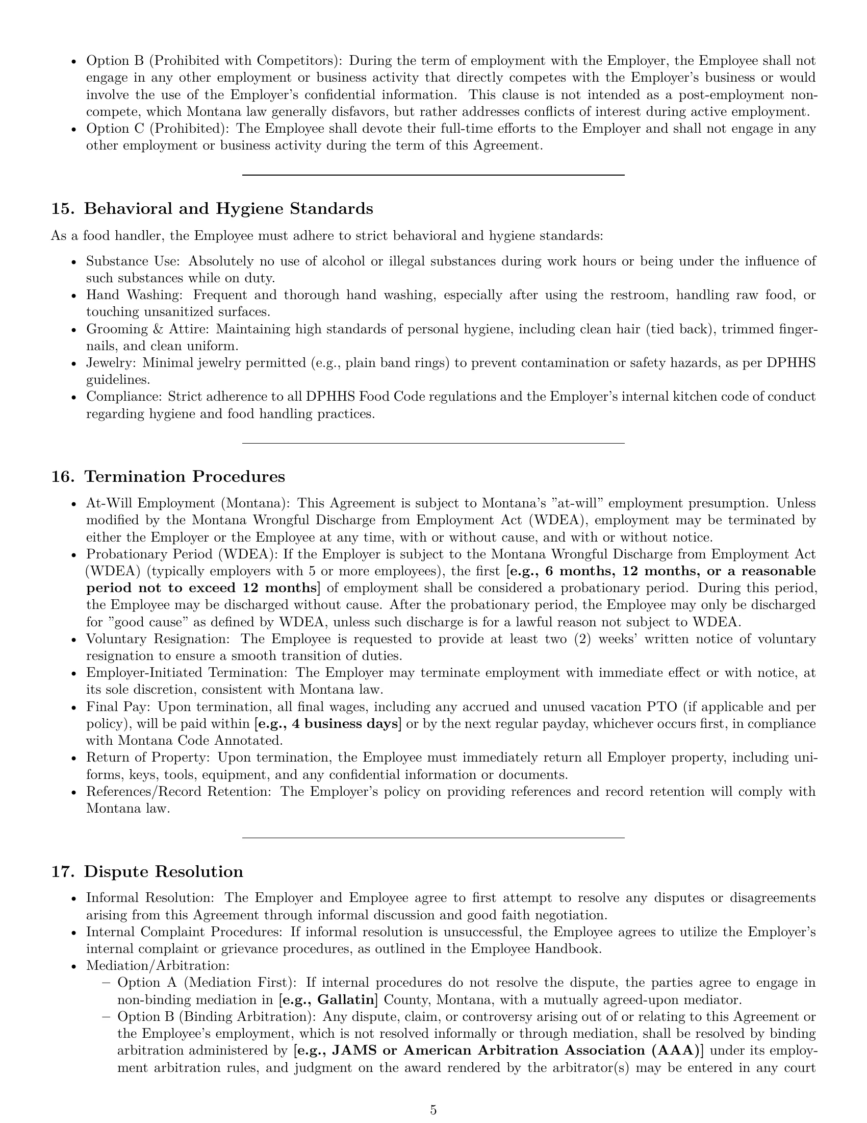 Preview page 5 of Pro Montana cook employment contract template