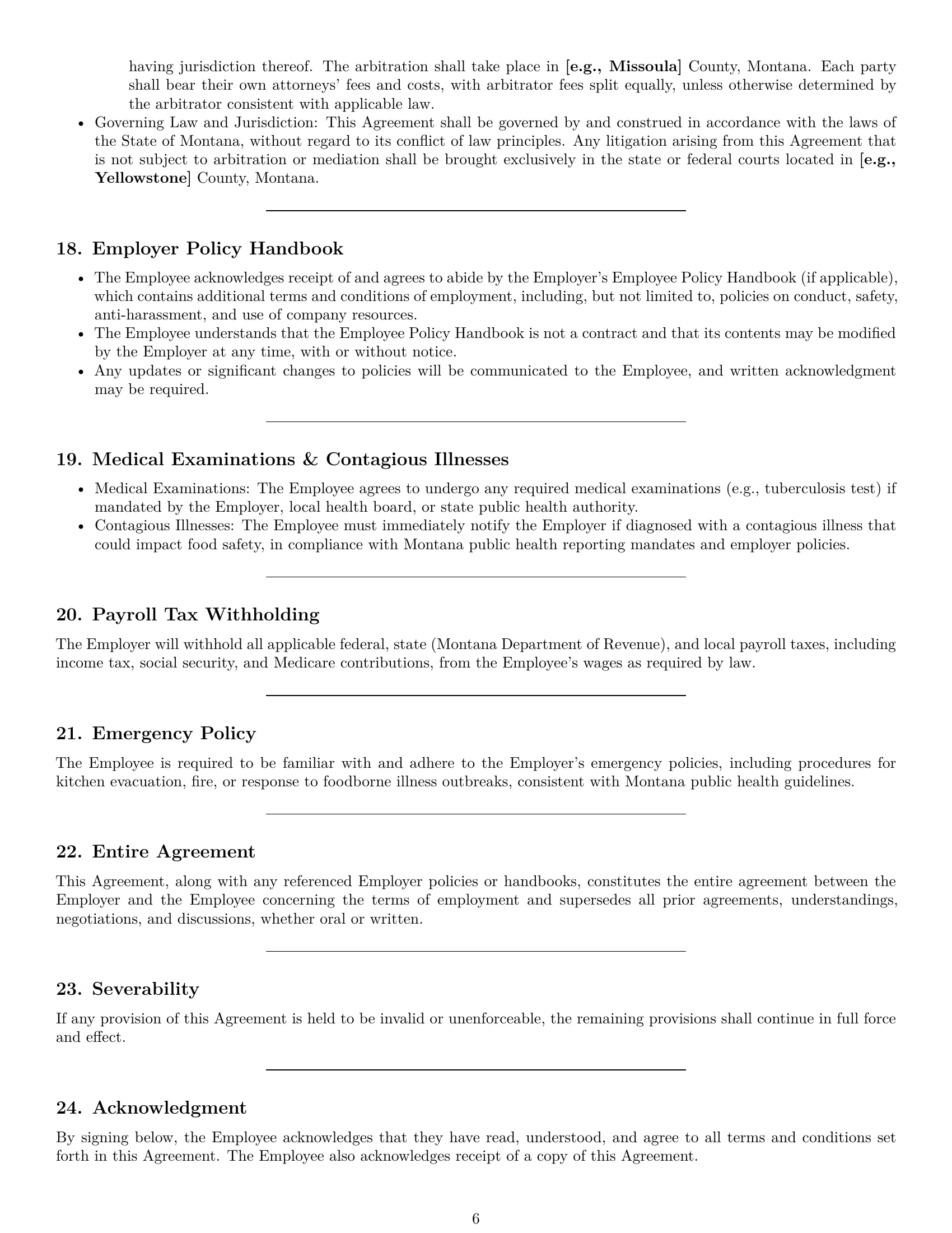 Preview page 6 of Pro Montana cook employment contract template